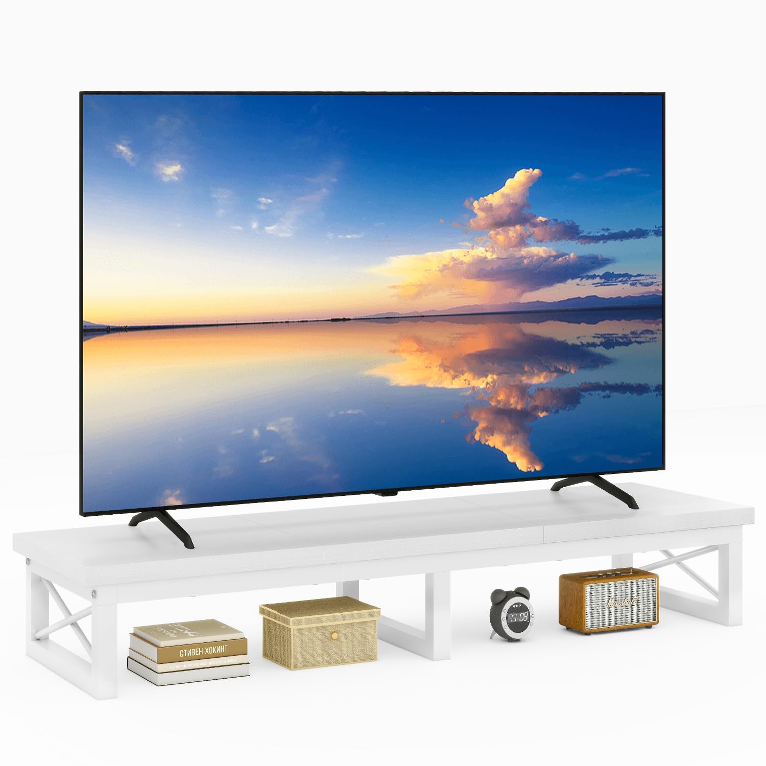 Ibuyke Mobiletto Basso per TV 32-60 inch, Bianco