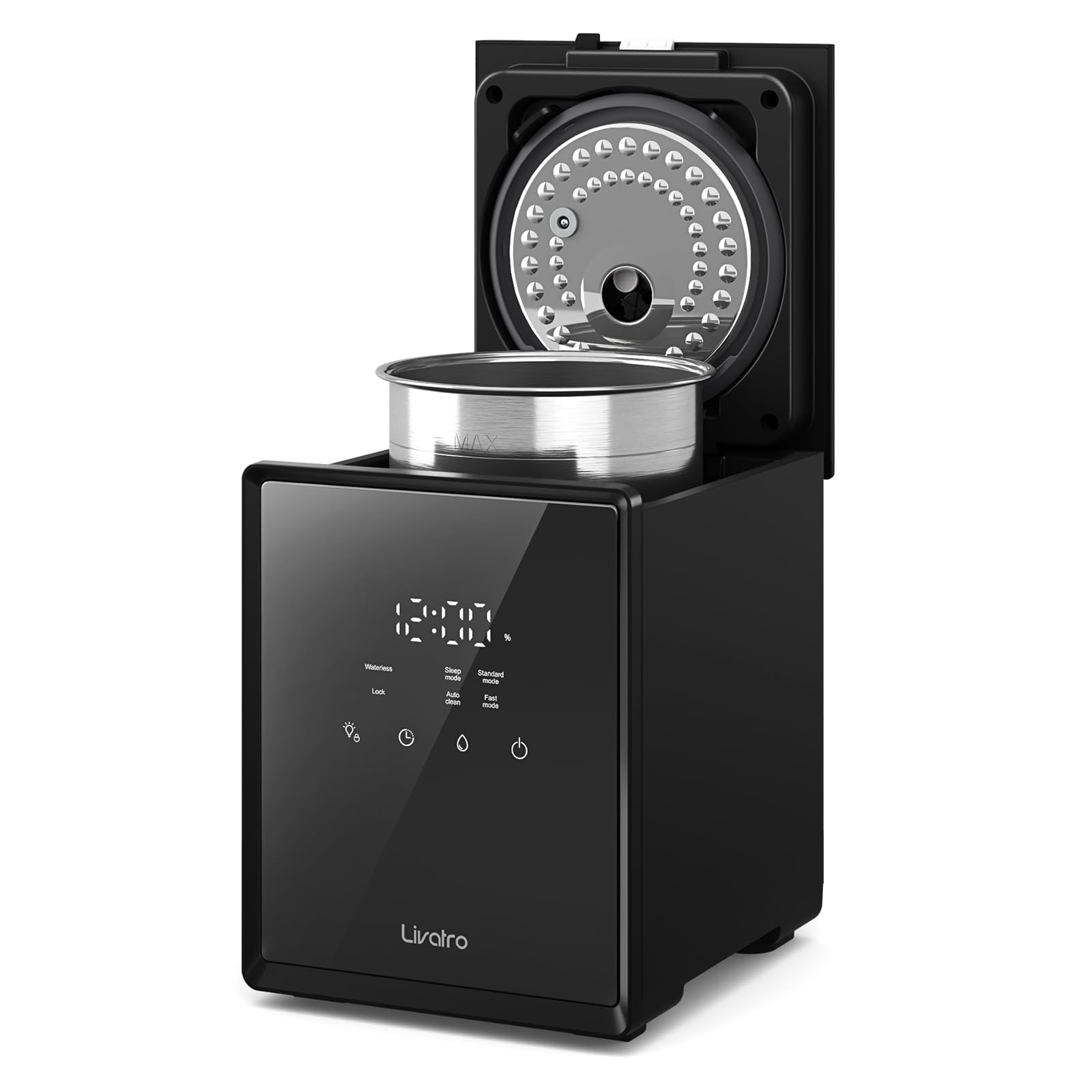 Umidificatore a vapore caldo 3L in acciaio inox, Nero