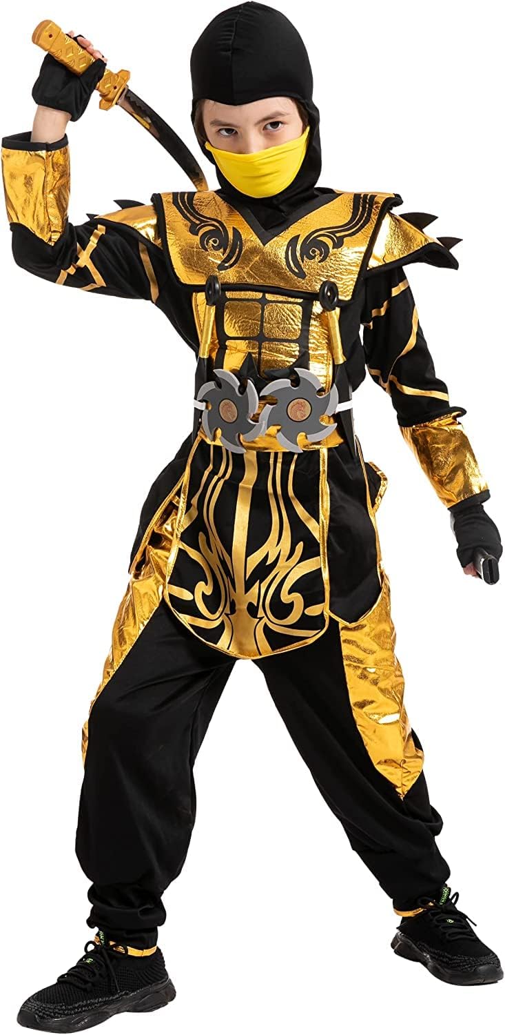 Spooktacular Creations Costume da Ninja d'Oro per Bambini - immagine 4