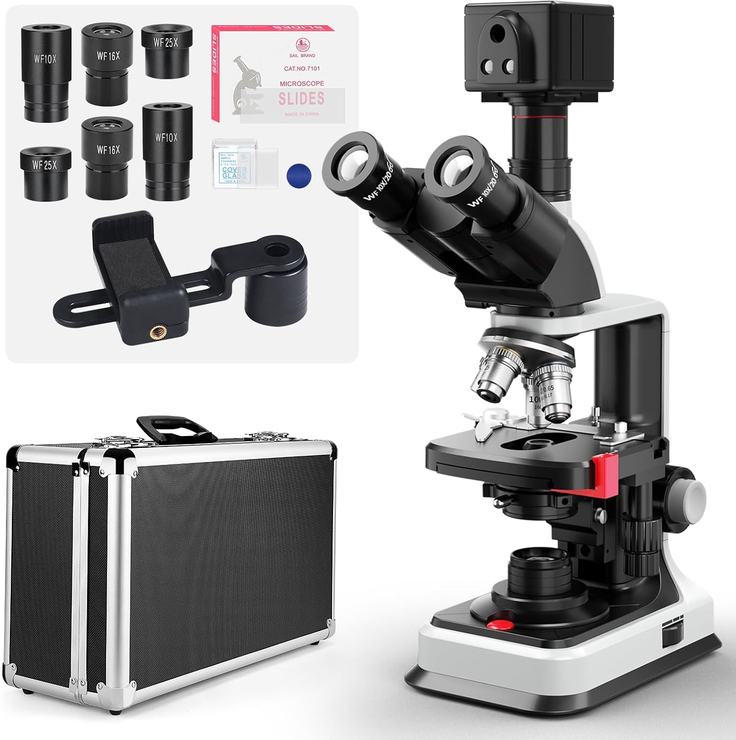 Vabiooth Microscopio Trinoculare 40X-2500X con Camera 5MP - immagine 1