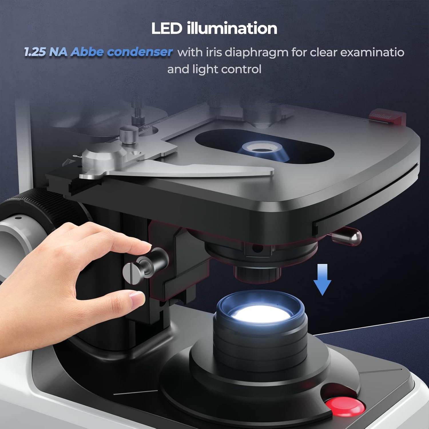 Vabiooth Microscopio Trinoculare 40X-2500X con Camera 5MP - immagine 5