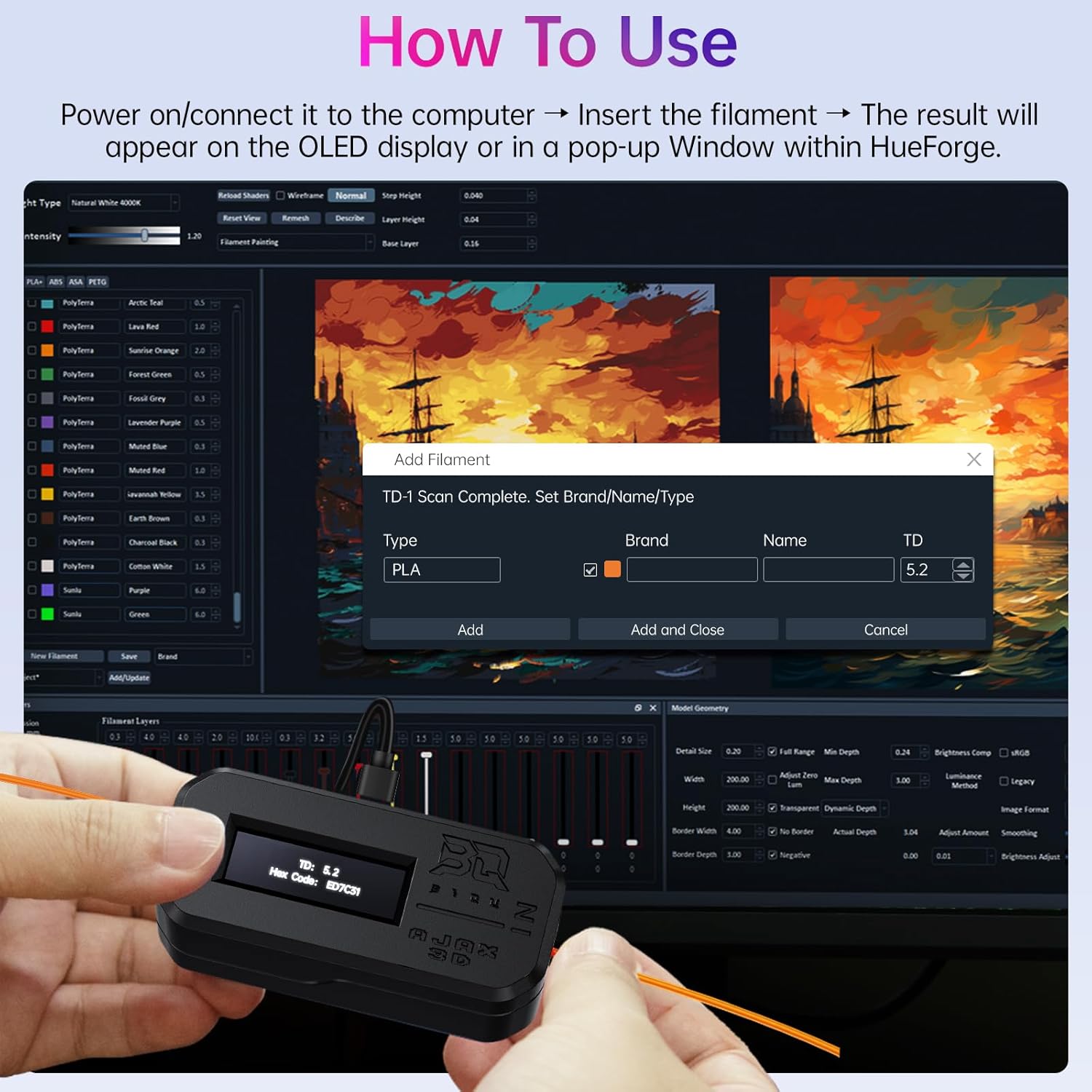 Biqu AJAX TD1S Filamento Tester Sensor per Bambu Lab - immagine 5