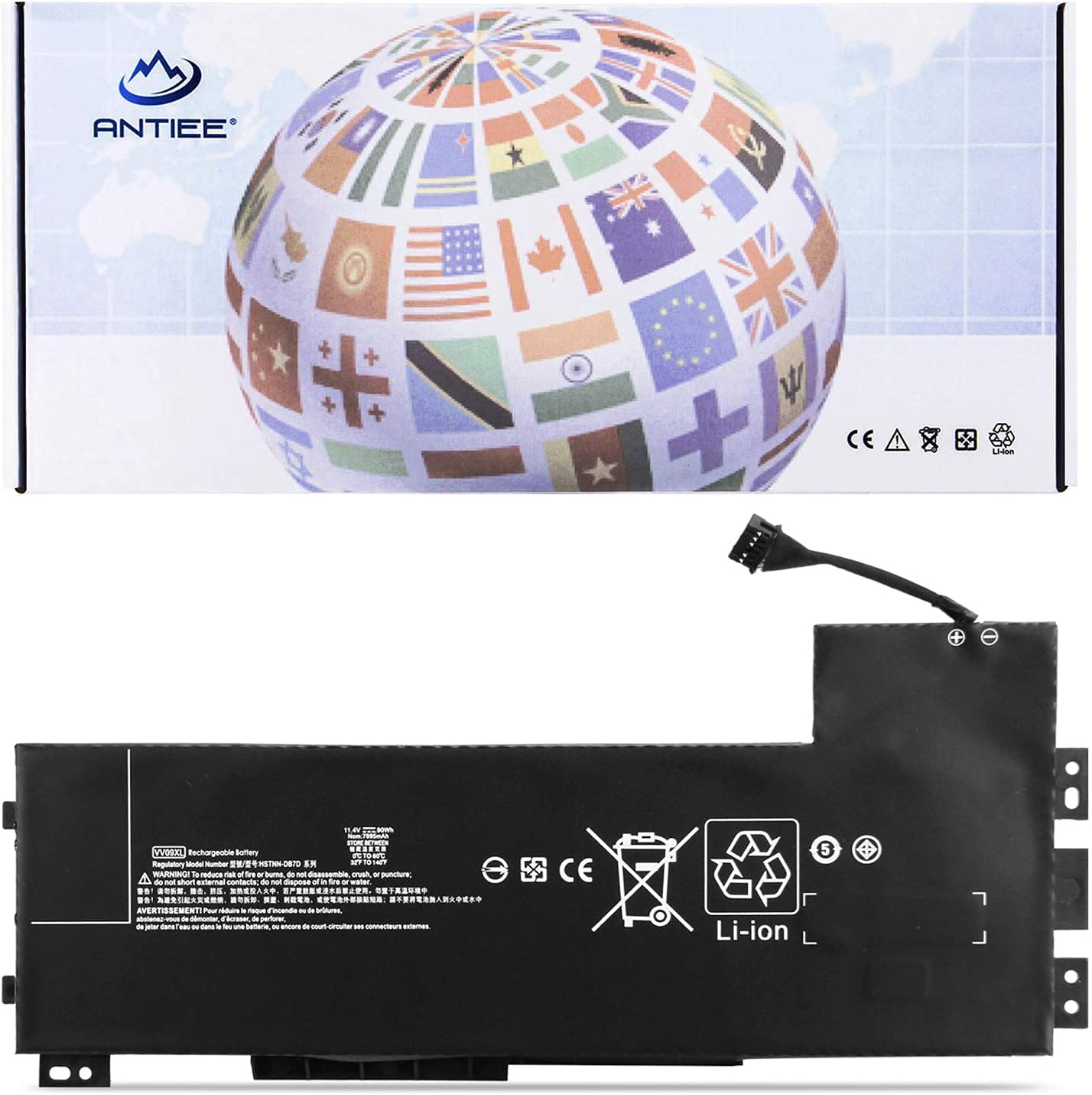 Antiee Batteria 90Wh VV09XL per HP ZBook 15 G3 G4