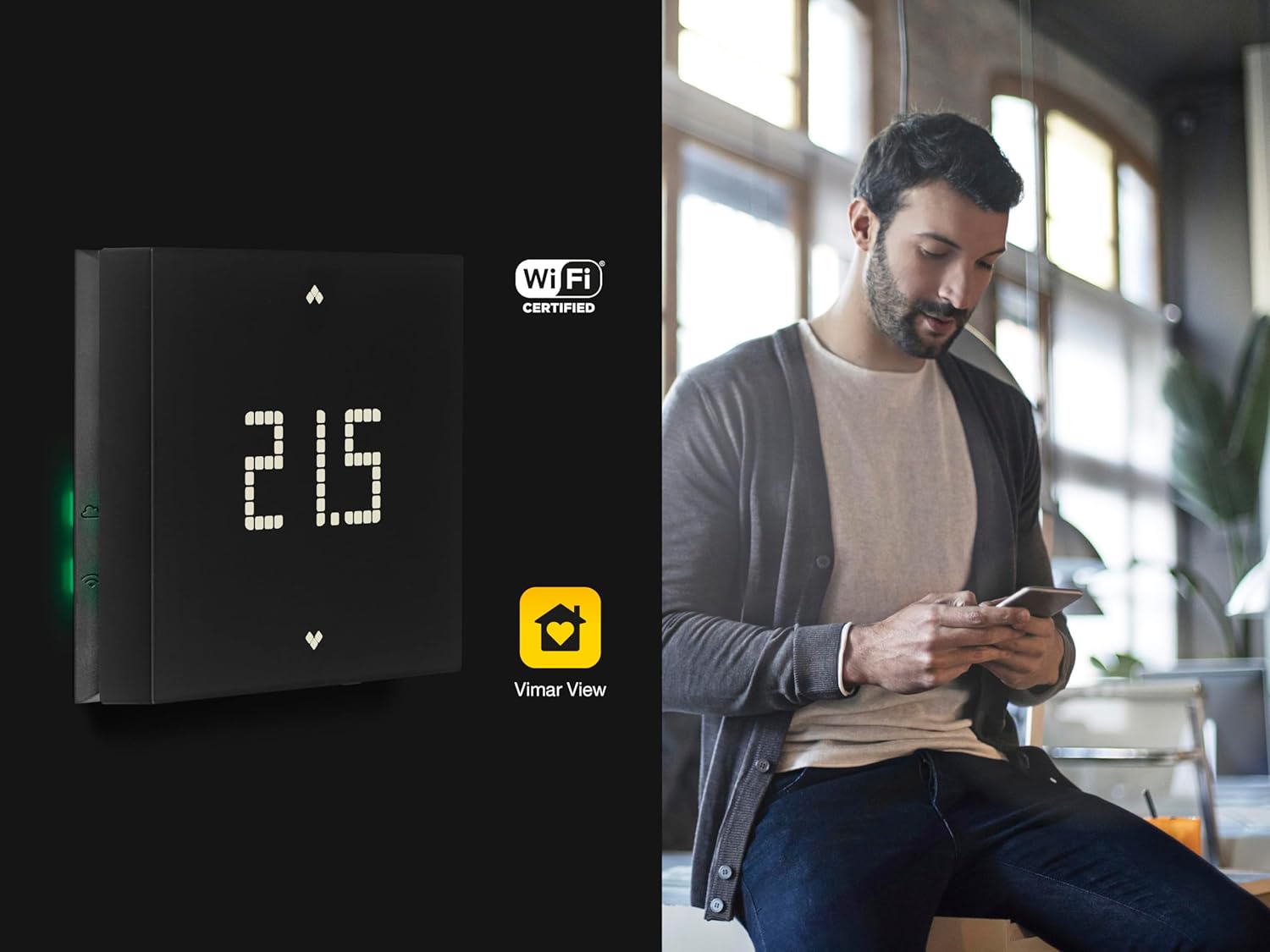 Vimar 02912.G Termostato Wi-Fi a Parete, Nero - immagine 3