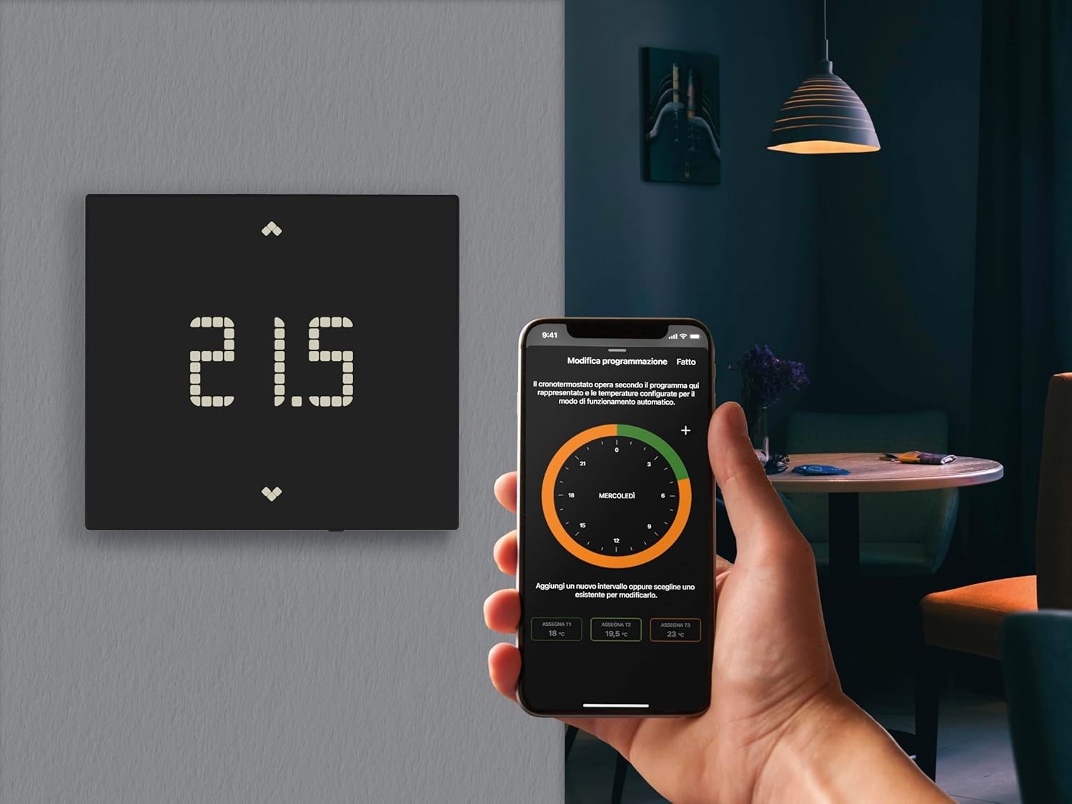 Vimar 02912.G Termostato Wi-Fi a Parete, Nero - immagine 4