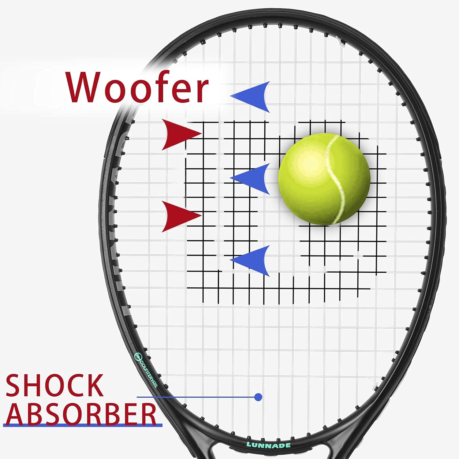 Lunnade Racchetta da Tennis Adulti 27" in Fibra di Carbonio - immagine 5