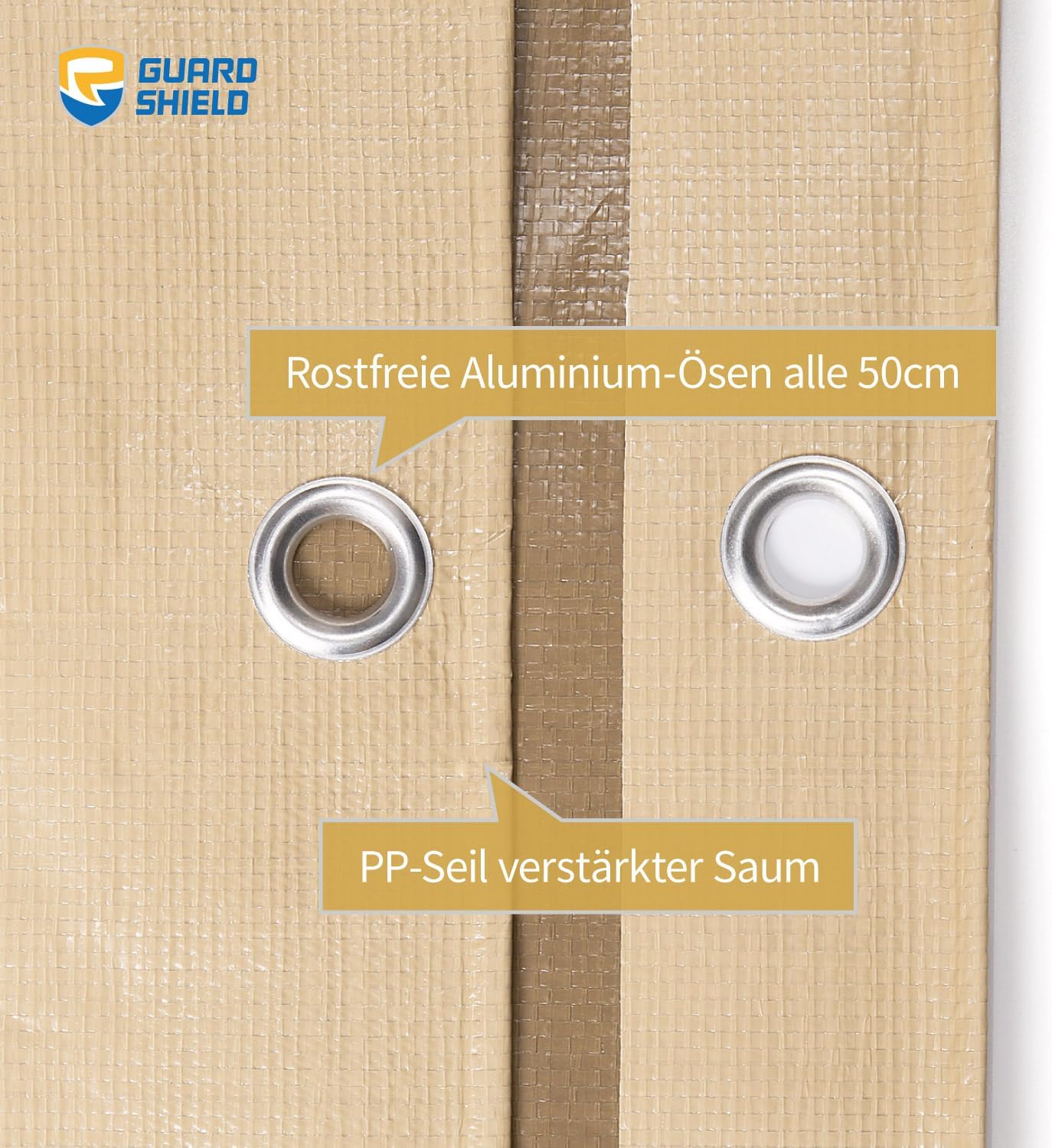 Guard Shield Telone di Copertura 4x6m, Beige/Cachi - immagine 4