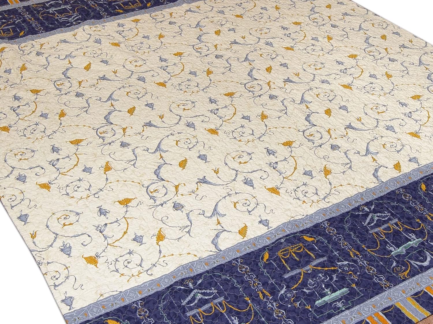 Bassetti OPLONTIS Copriletto Trapuntato, Cotone, Blu, 180x255 - immagine 3