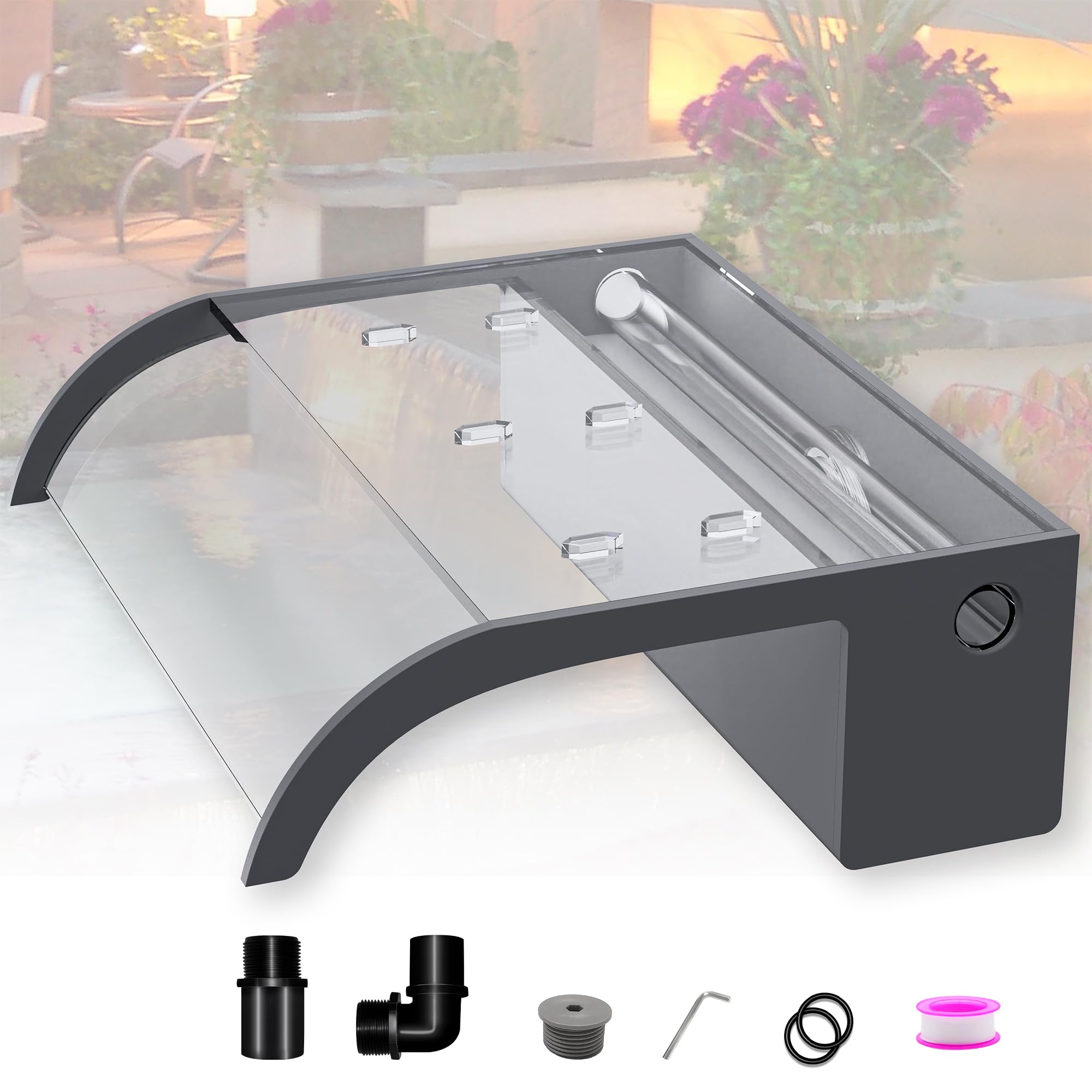 Longrunnew Kit Cascata Laghetto Acrilico 30cm