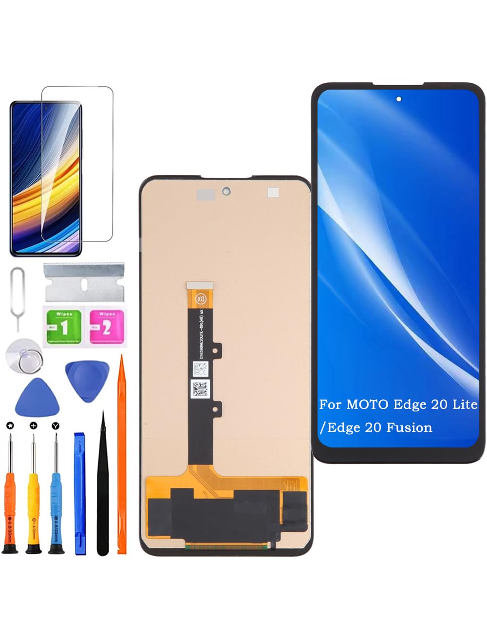 HLYGZX Display Ricambio per Motorola Moto Edge 20 Lite LCD