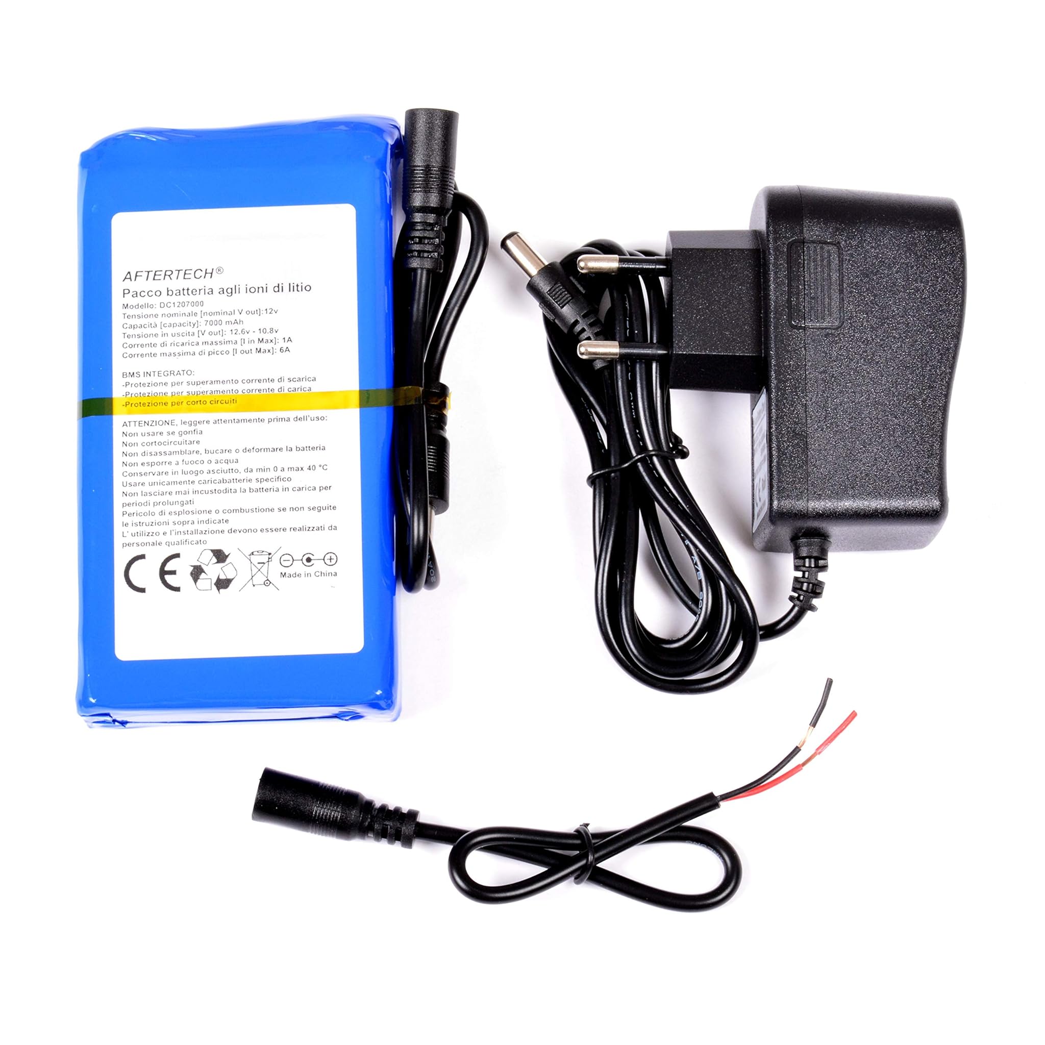 Aftertech Pacco Batteria Ricaricabile Litio 12V 7000mAh