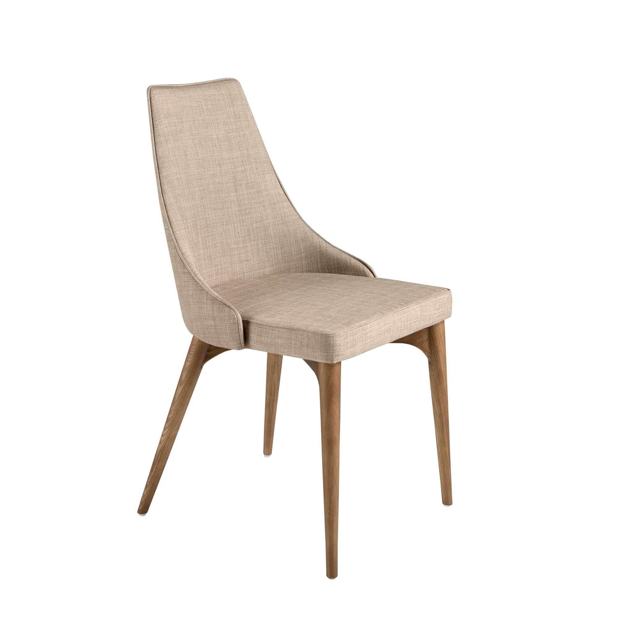 Sedia da Pranzo Imbottita in Tessuto con Gambe in Frassino