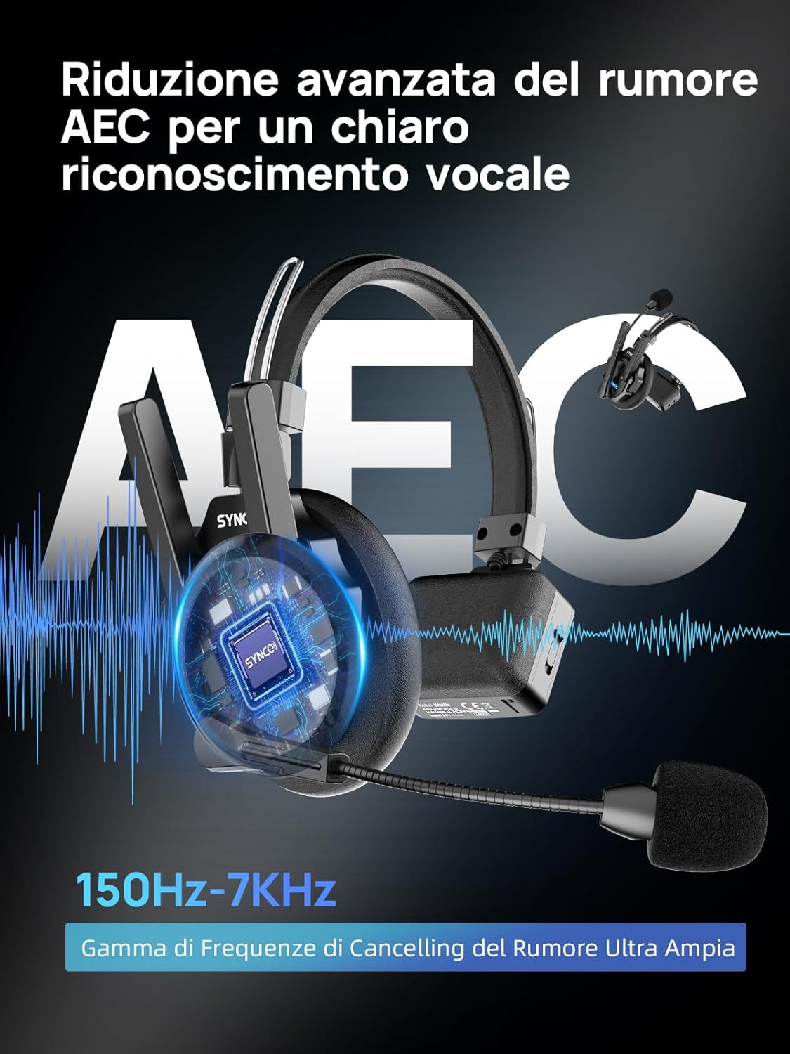 Synco XTALK XPRO5 - Cuffie Intercom Wireless 5 Persone - immagine 4