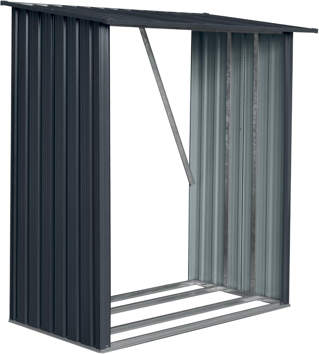 WERKA PRO Rifugio per Legna in Metallo 1,63 x 0,89 H 1,54 m