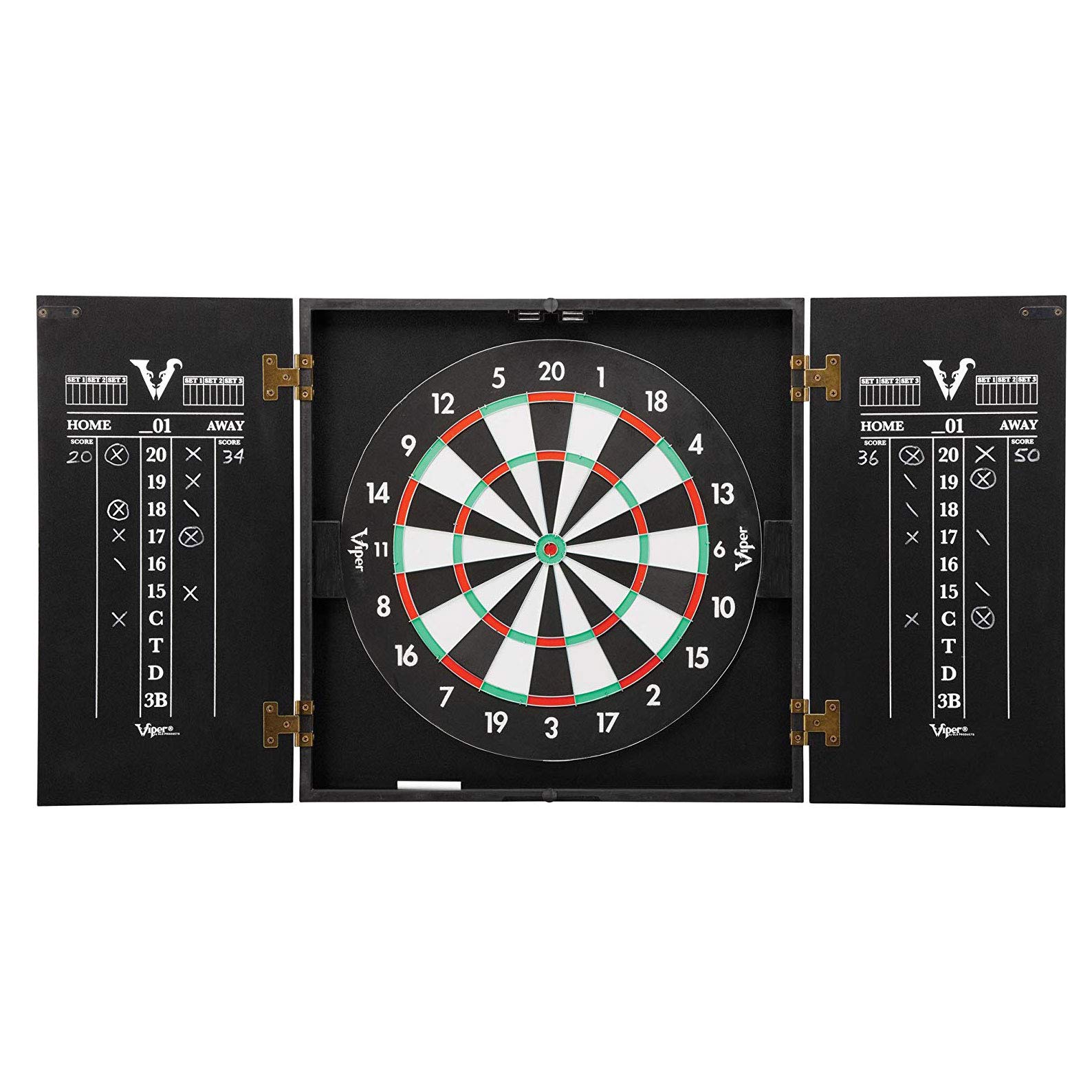 Hideaway Cabinet & Steel-Tip Dartboard Bundle
