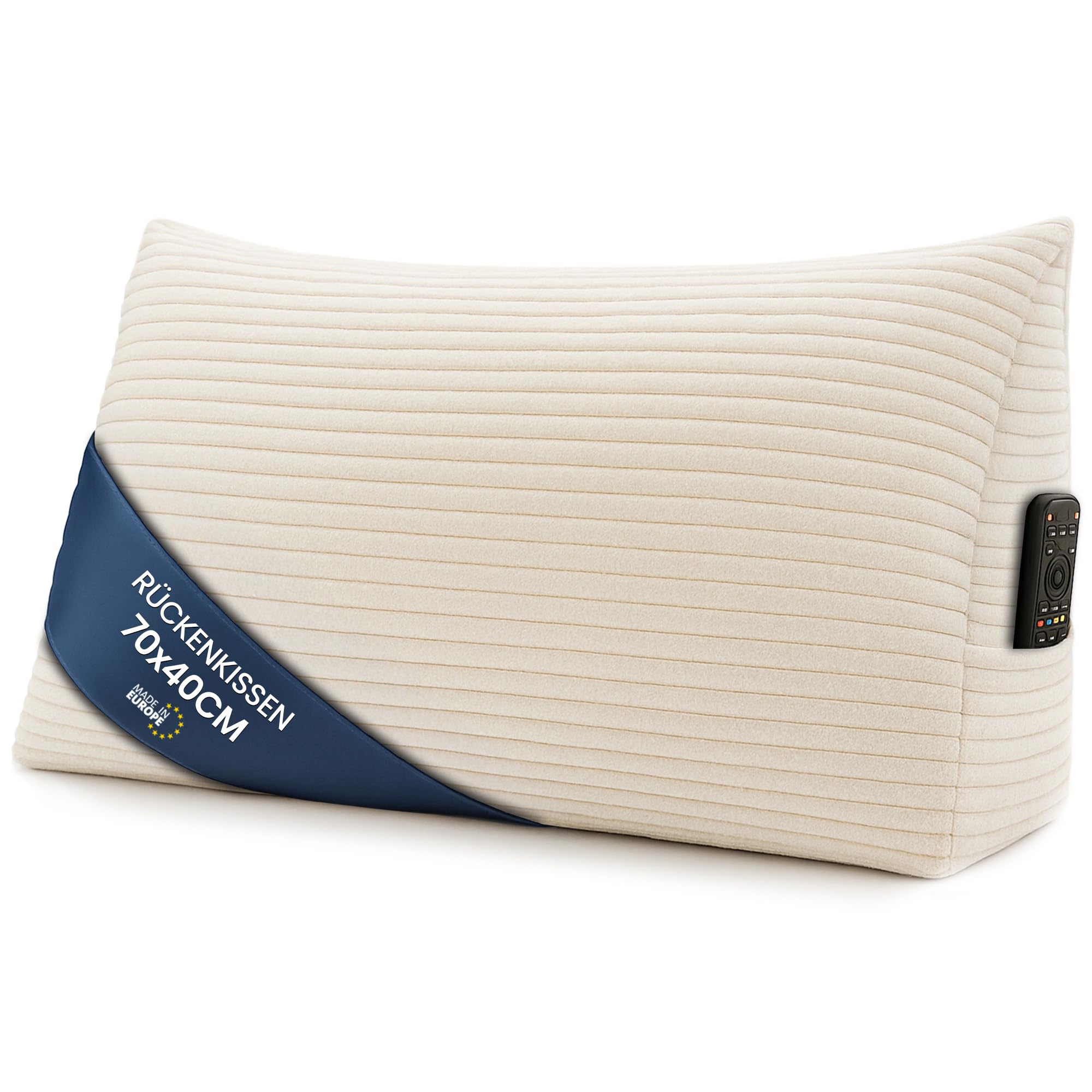 Amazinggirl Cuscino Lettura Testata Letto Cuneo 70cm, Beige