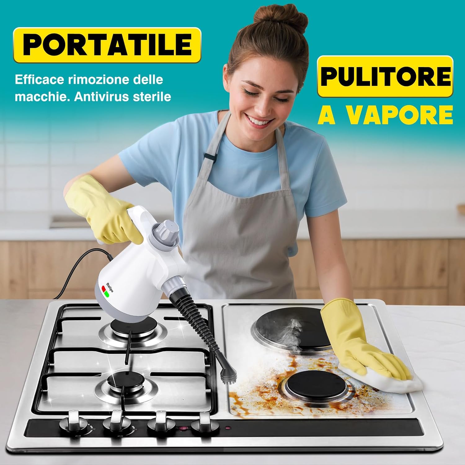 Pulitore a Vapore Portatile Multifunzione - immagine 4