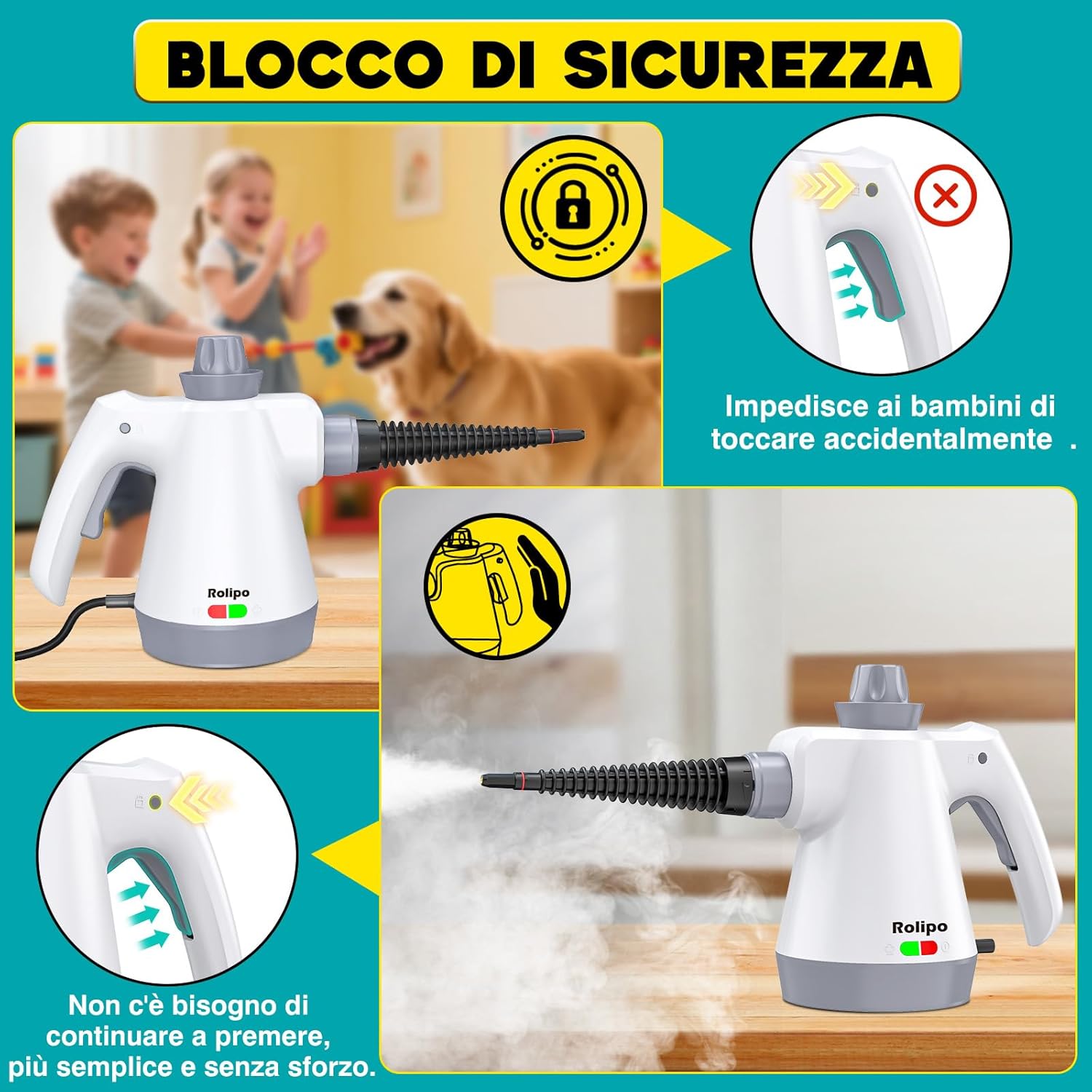 Pulitore a Vapore Portatile Multifunzione - immagine 6