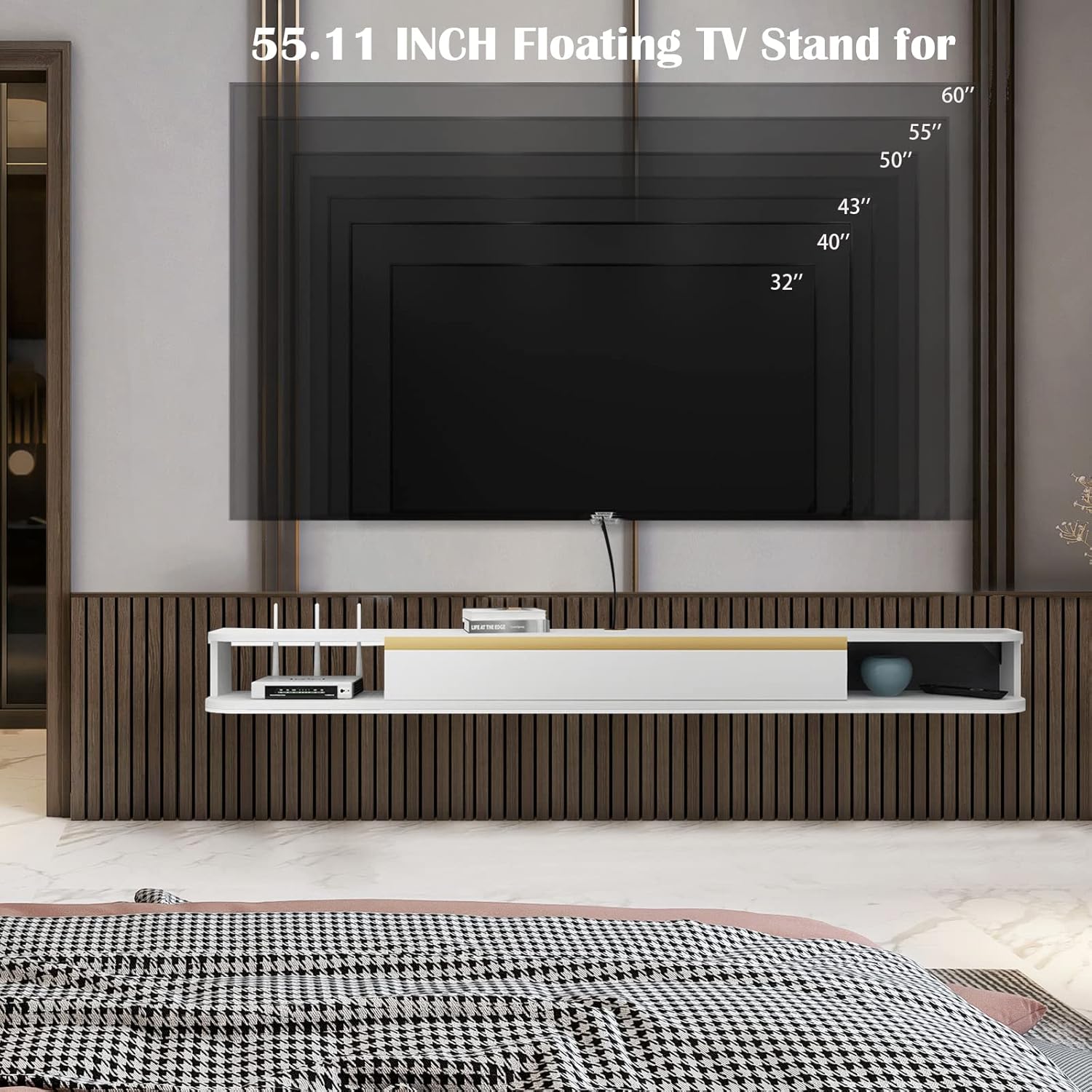 Pmnianhua Mobile Basso per TV da Appendere 140cm - immagine 5