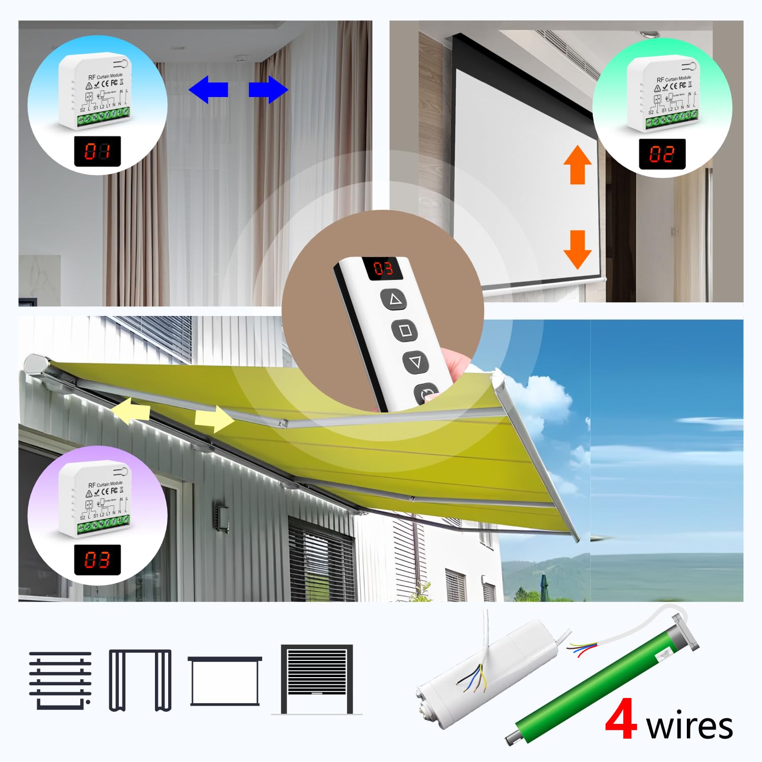 Tedeligo Interruttore Tapparelle con Telecomando RF - immagine 2
