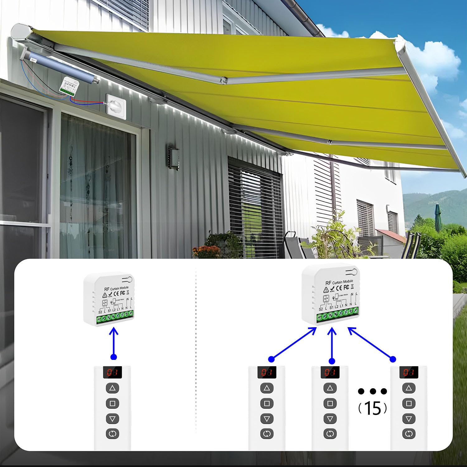 Tedeligo Interruttore Tapparelle con Telecomando RF - immagine 5