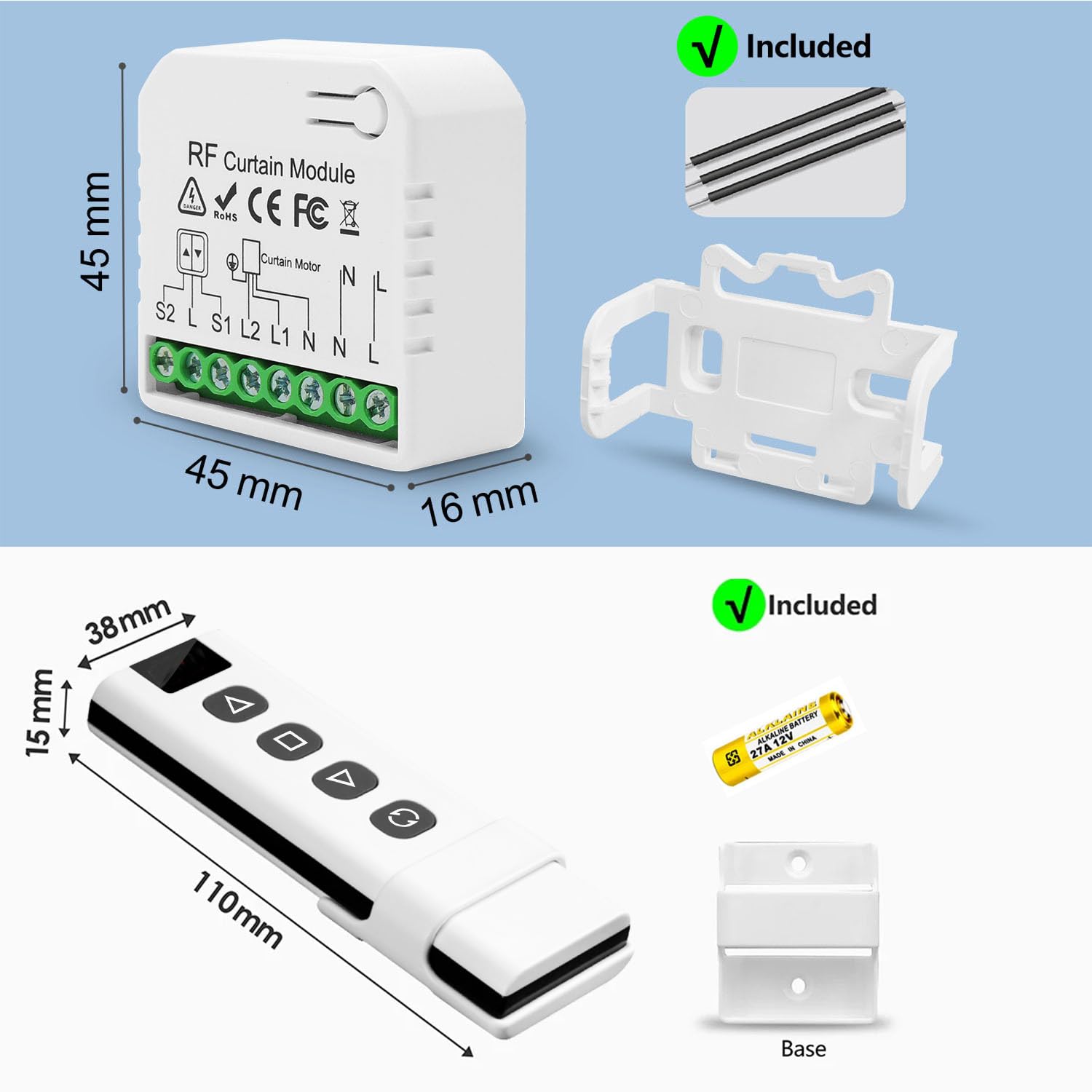 Tedeligo Interruttore Tapparelle con Telecomando RF - immagine 6