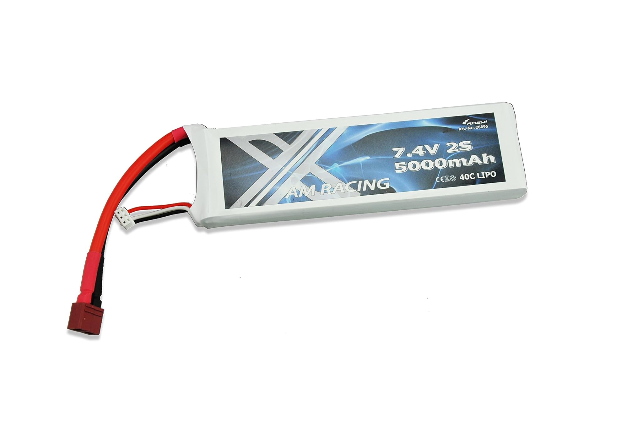 Amewi 28895 – Batteria 7,4 V, 5000 mAh 40 C LiPo, ECC., per Bullet V2, Veicolo