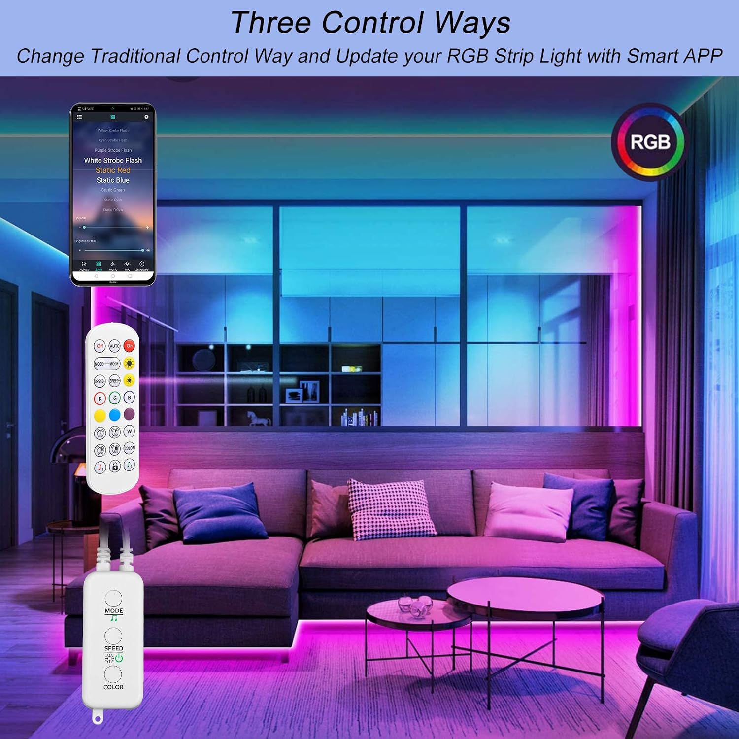 Controller di Striscia LED Bluetooth con Sincronizzazione Musicale ...
