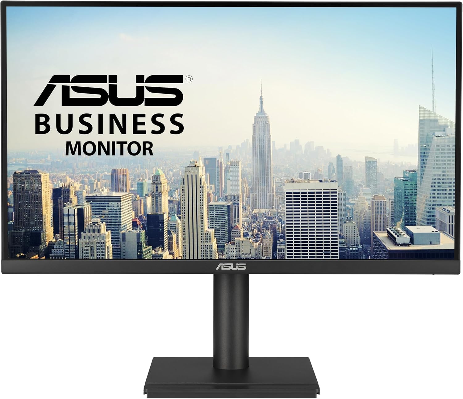 ASUS Business VA27UCPS Monitor 27", 4K Ultra HD IPS (3840x2160), HDMI, DisplayPort, Hub USB, Speaker Integrati, Design Ergonomico, Eye Care, Bassa Luce Blu, Nero