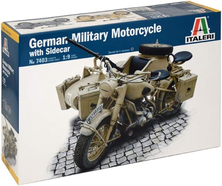Italeri 7403 - German Milit.Motorcycle With Sidecar Model Kit Scala 1:9 - immagine 1