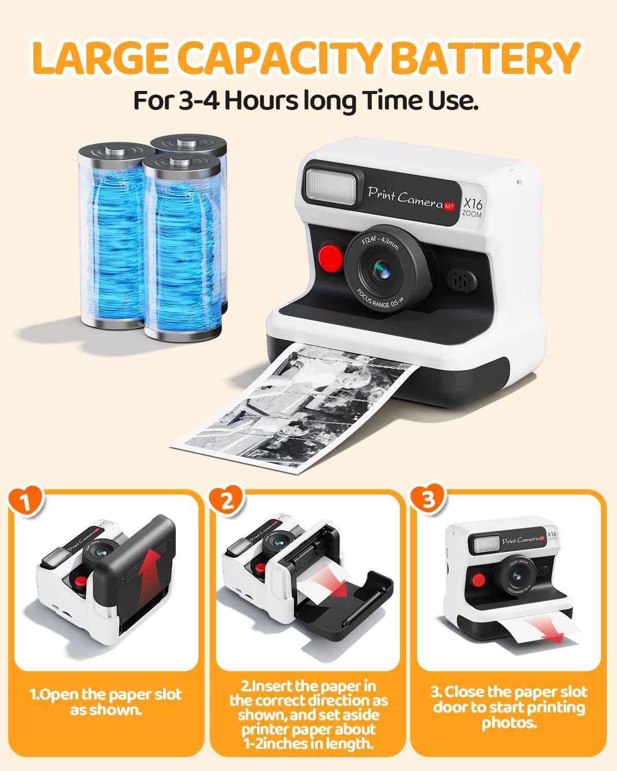 Calinegam Macchina Fotografica Bambini Istantanea HD 1080P - immagine 6