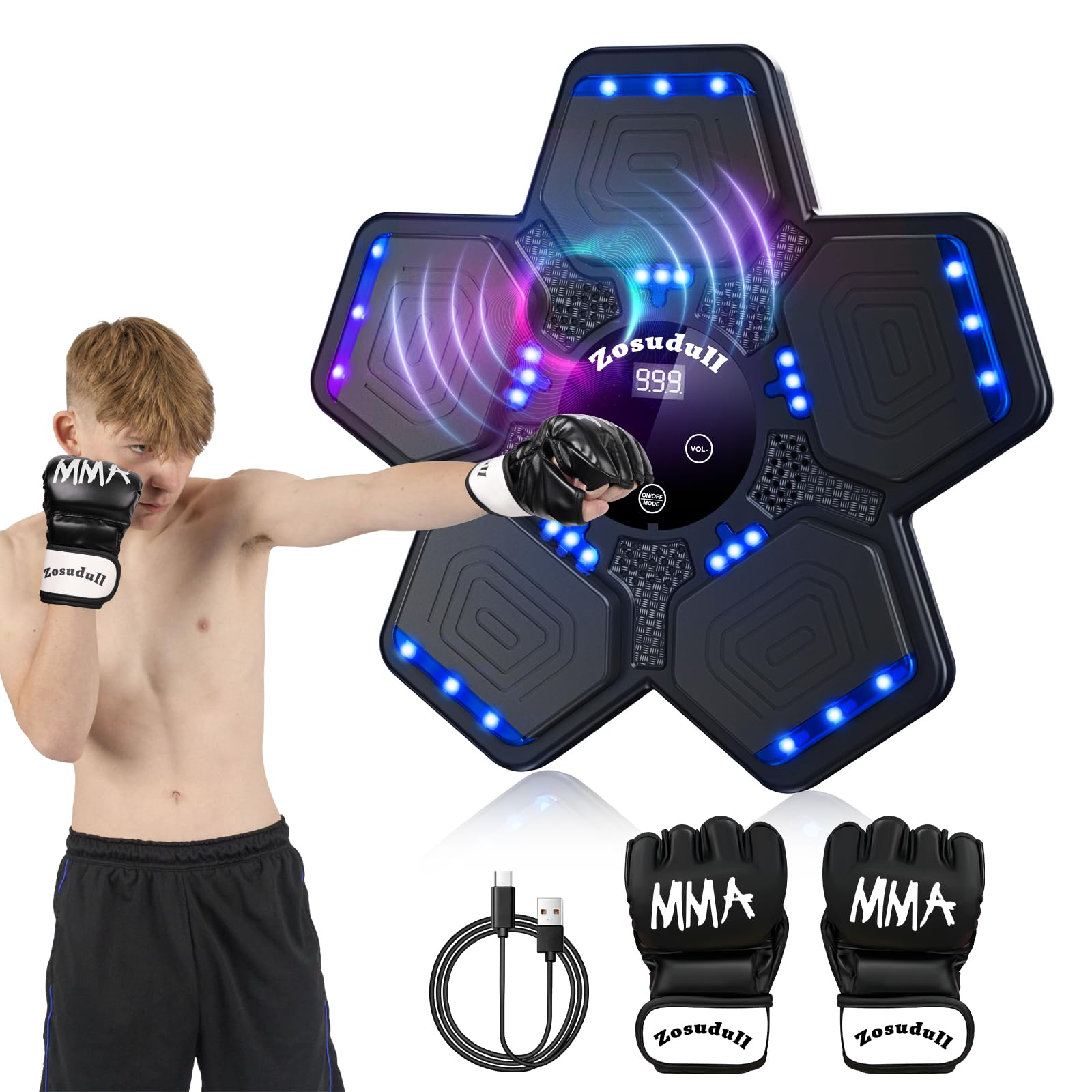 Zosudull Macchina da Boxe Musicale con LED e Bluetooth
