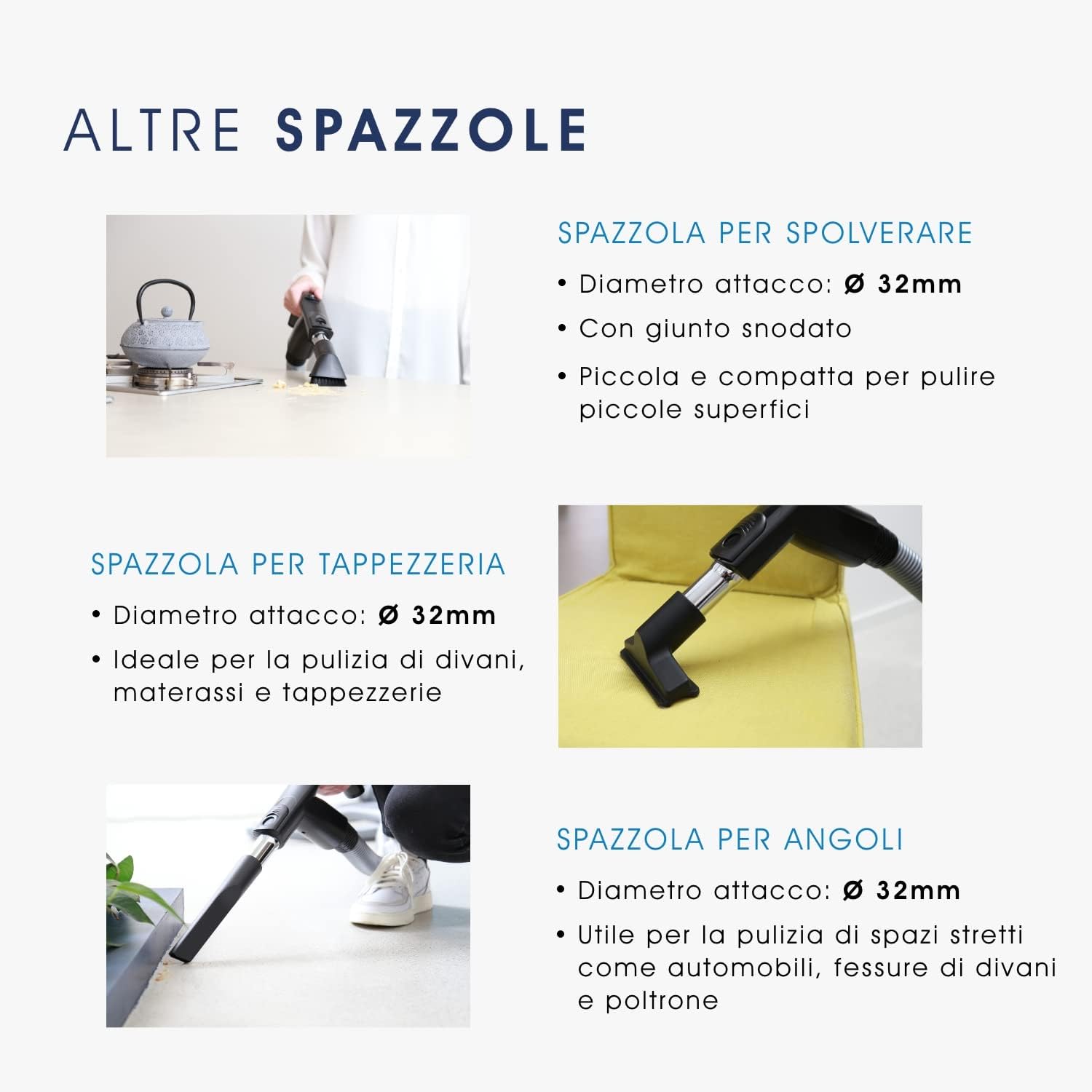 Kit 5 Spazzole per Aspirapolvere Centralizzato - immagine 6