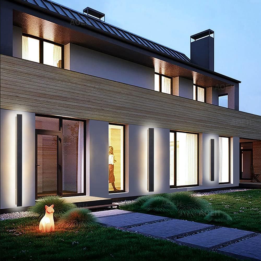 Aoeh Lampada da Parete Lunga LED 30cm 12W, Nera - immagine 3