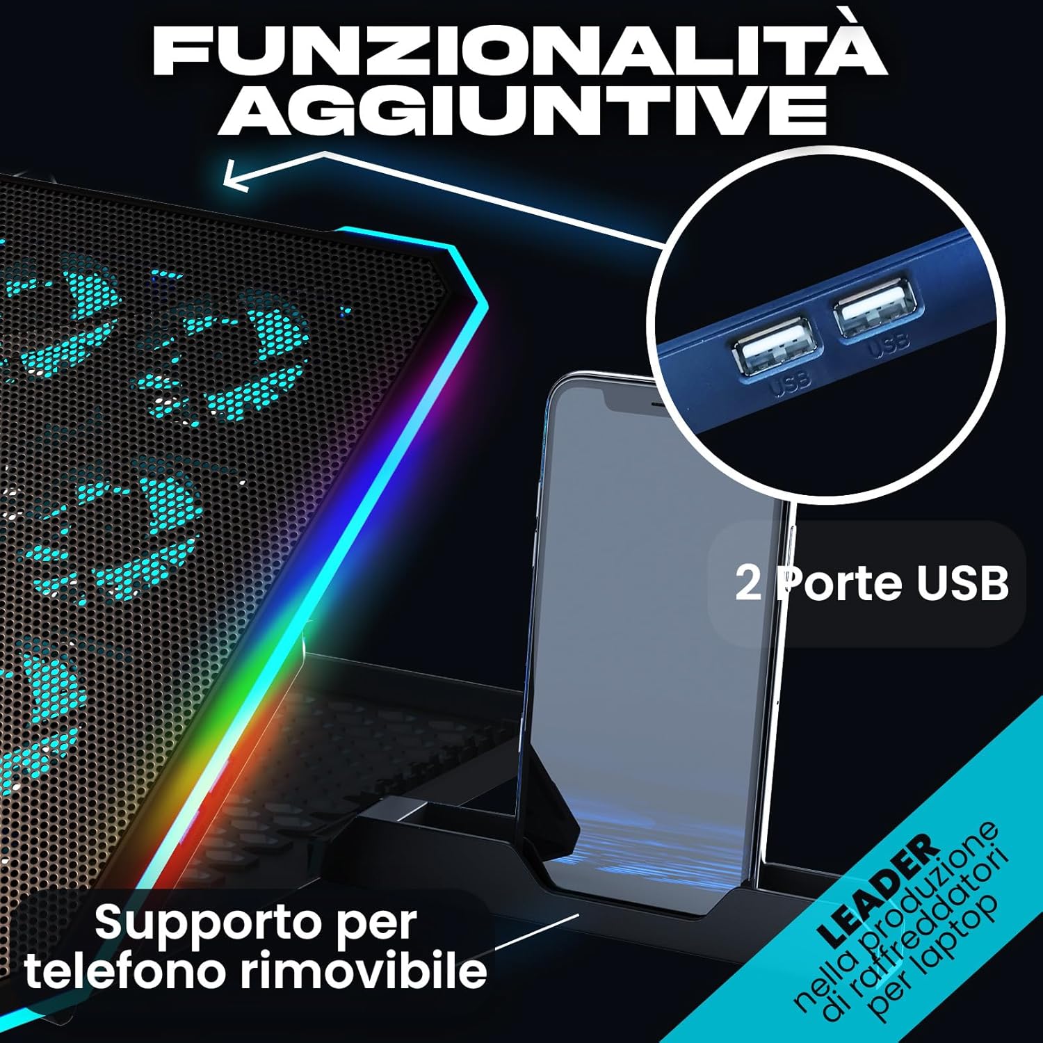 Klim V15 Base Raffreddamento Gaming Notebook 17" - immagine 6