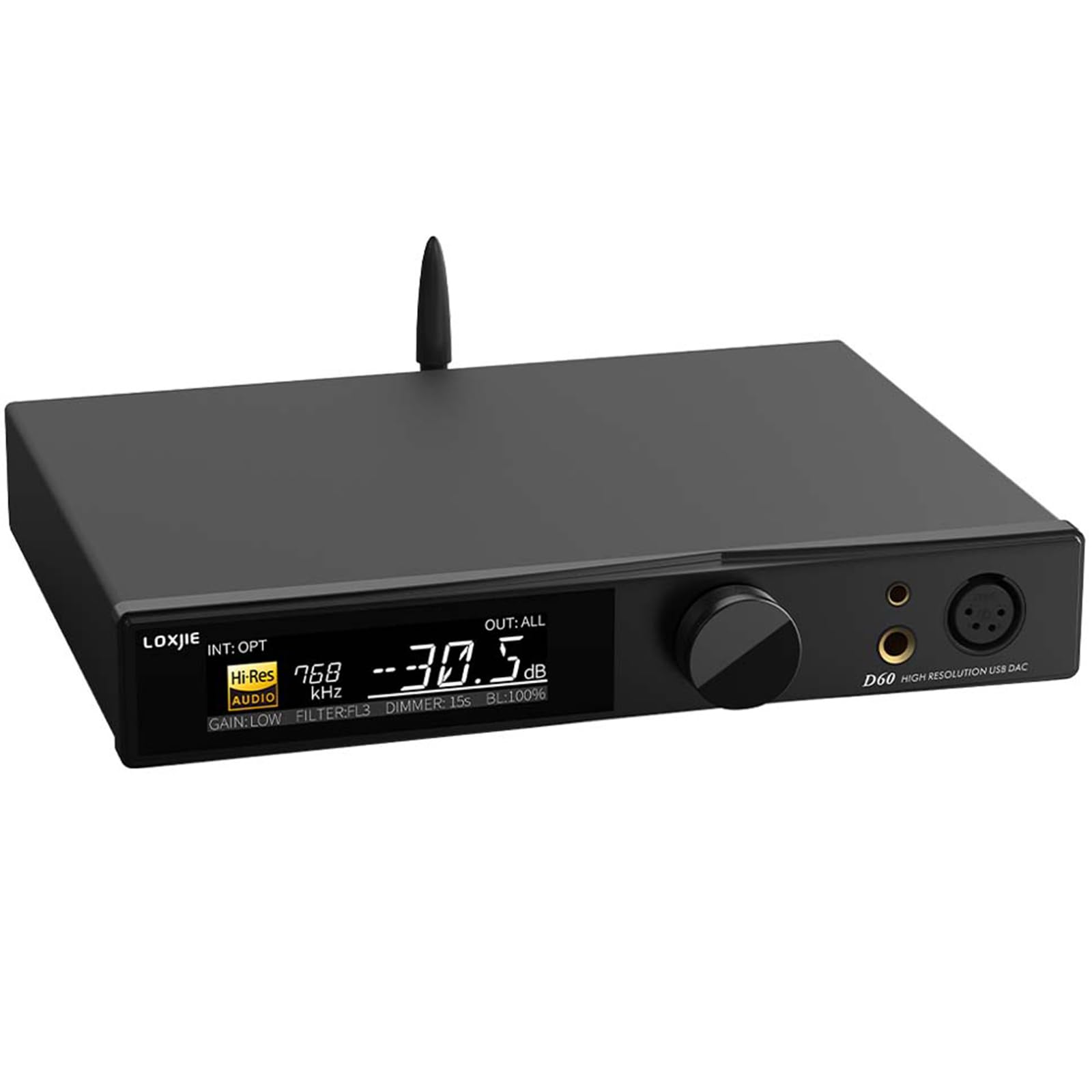 LOXJIE D60 - Audio DAC e Amplificatore Cuffie Bilanciato, Nero