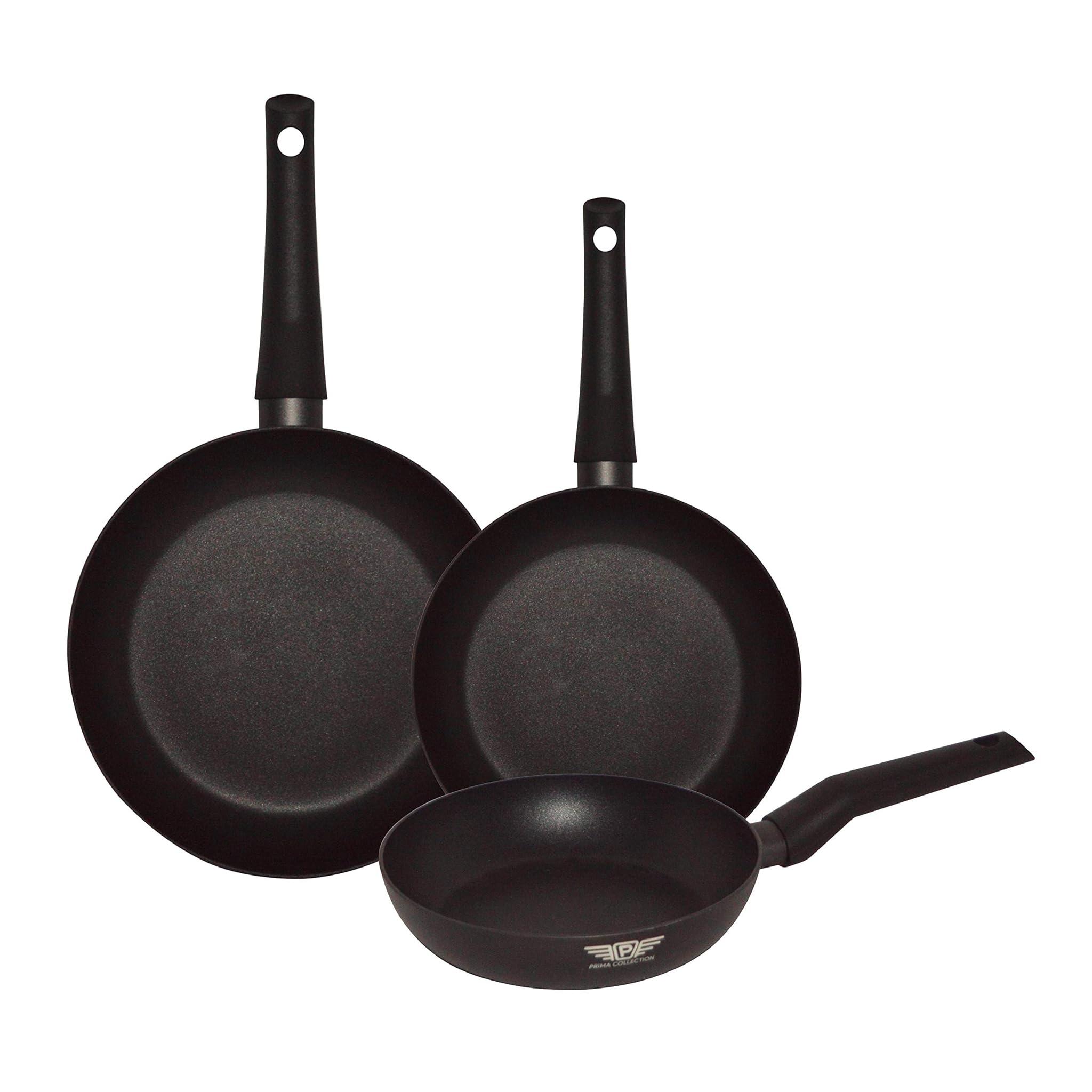 Prima Collection Black Set 3 Padelle Antaderenti Induzione Diametro 20-24-28 cm