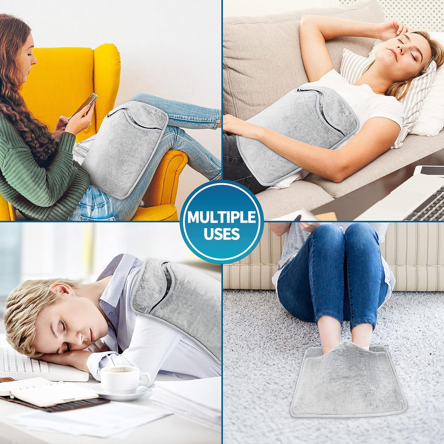 Scaldapiedi Elettrico 40x40cm, Grigio - immagine 3