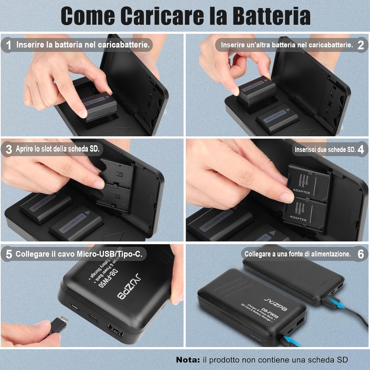Jyjzpb NP-FW50 Batteria e Caricabatteria per Sony ZV-E10 - immagine 7