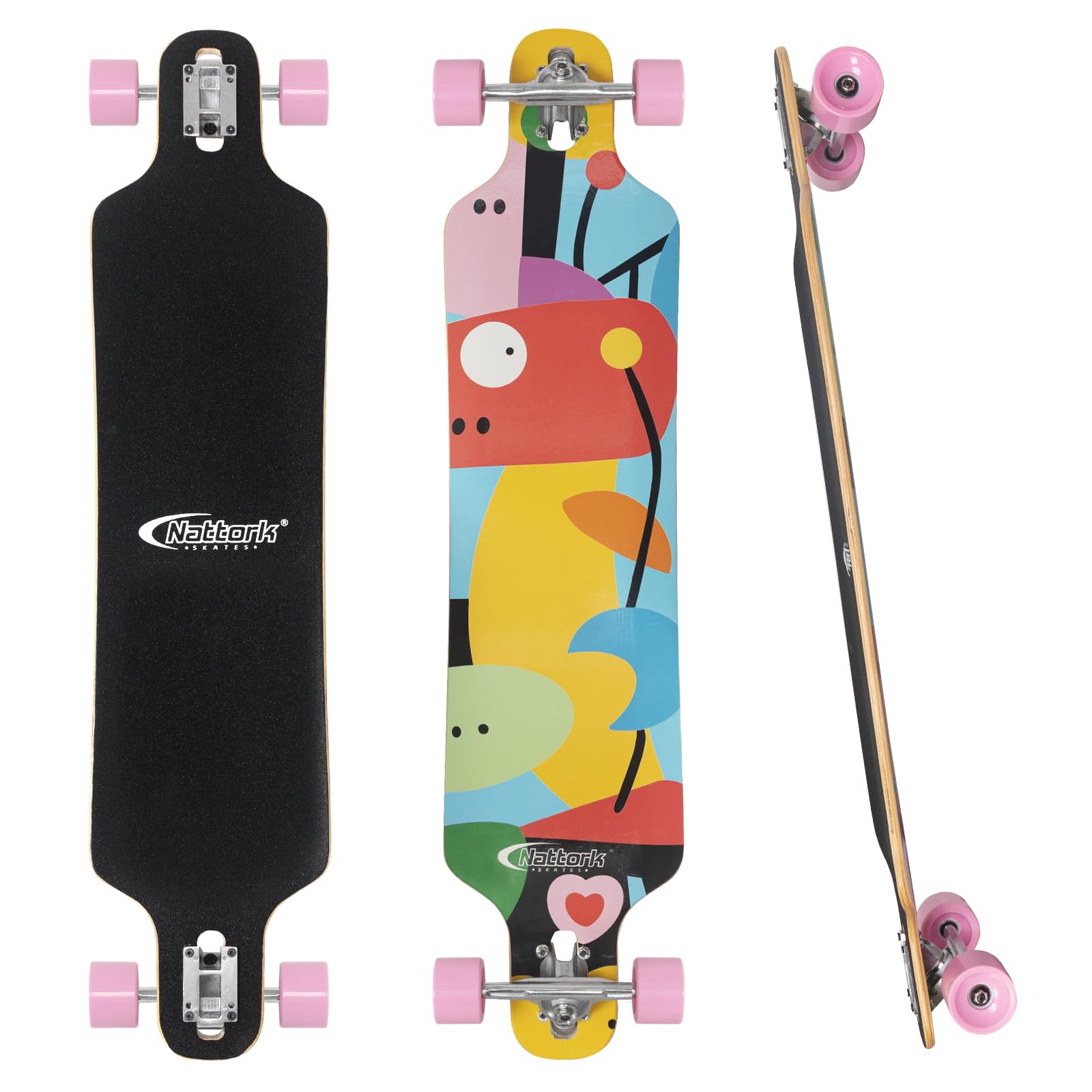 Nattork Cruiser Longboard Skateboard Completo