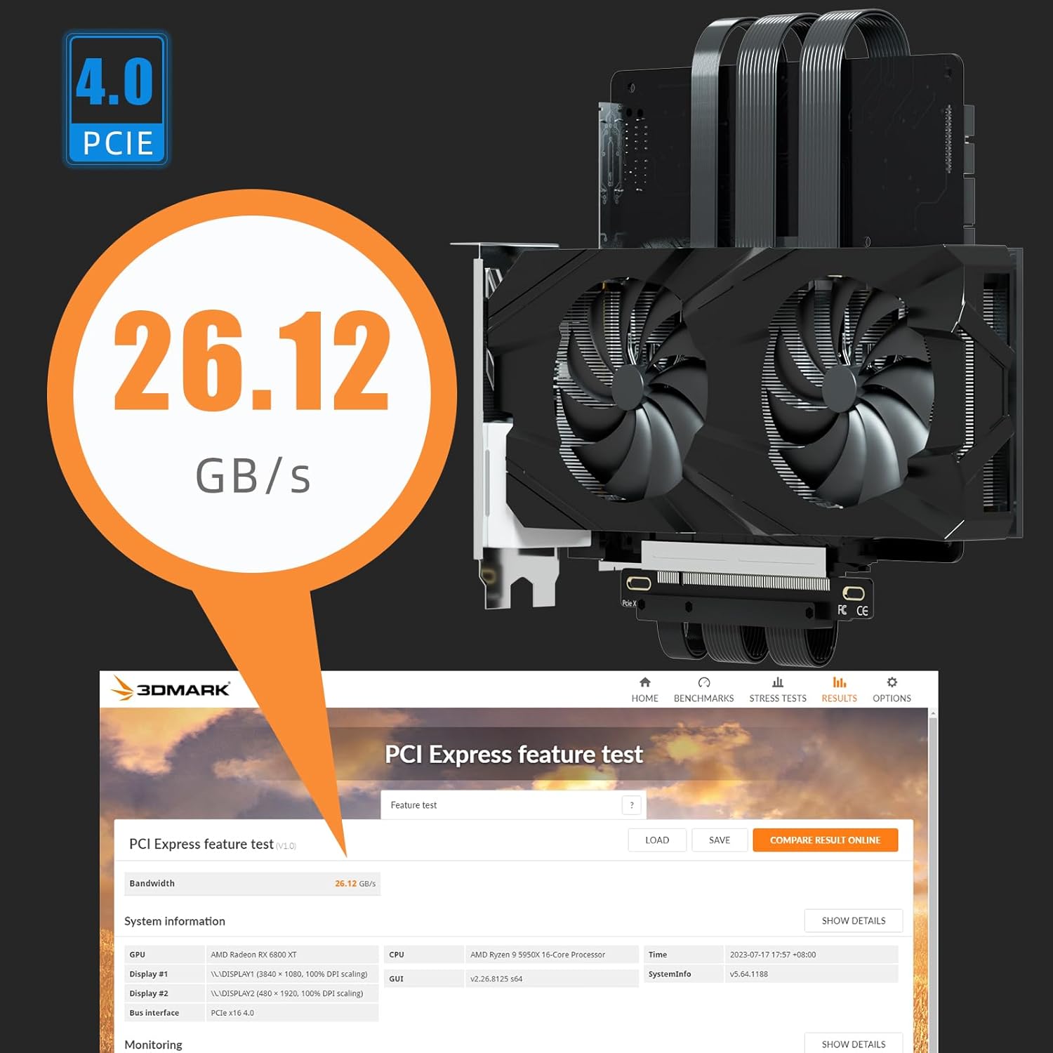 Glotrends Cavo Riser PCIE 4.0 Doppio Inverso, Nero - immagine 6