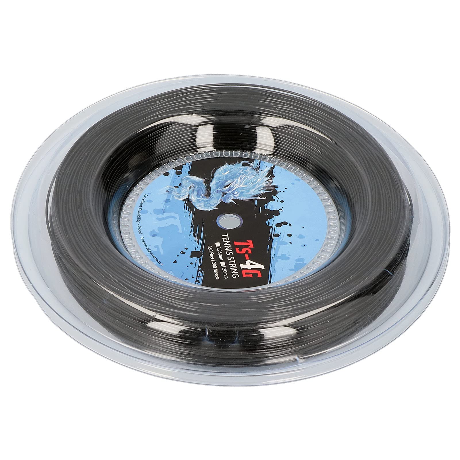 KIMISS Bobina Corde Tennis Poliestere 200M, Nero