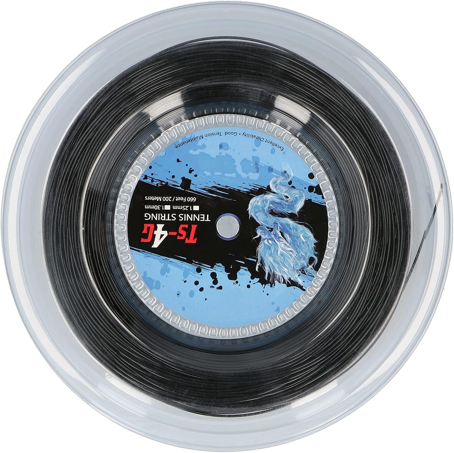 KIMISS Bobina Corde Tennis Poliestere 200M, Nero - immagine 6