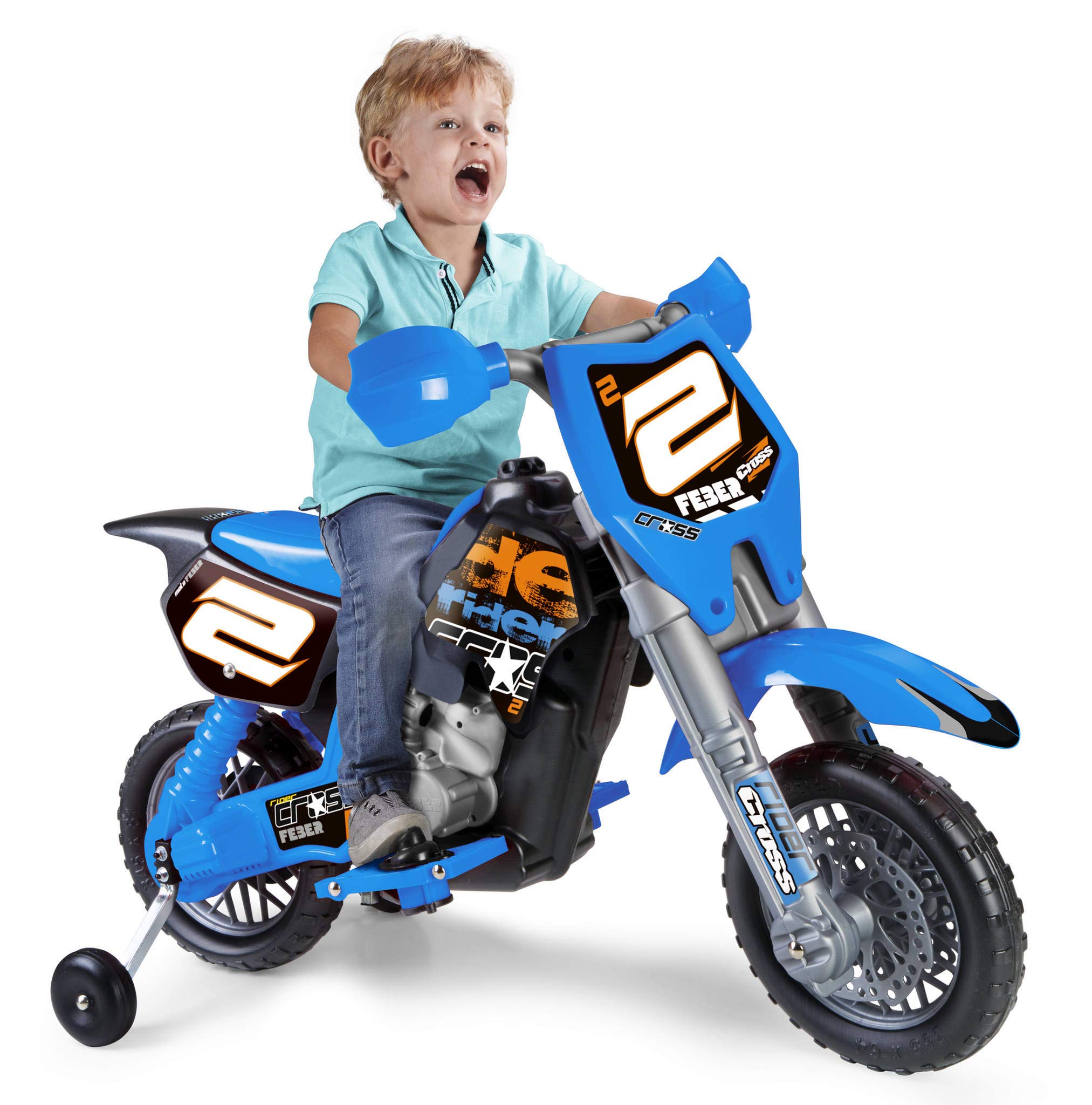 Feber- Rider Cross Moto Elettrica 6V e Helmet, 800012224