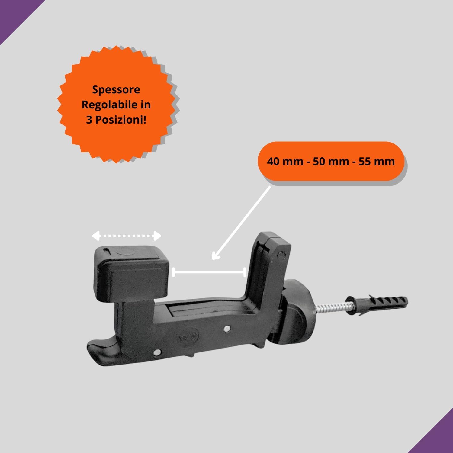 eacommerce - Ferma Imposte Regolabile, Kit 2 Pezzi Nero - immagine 2