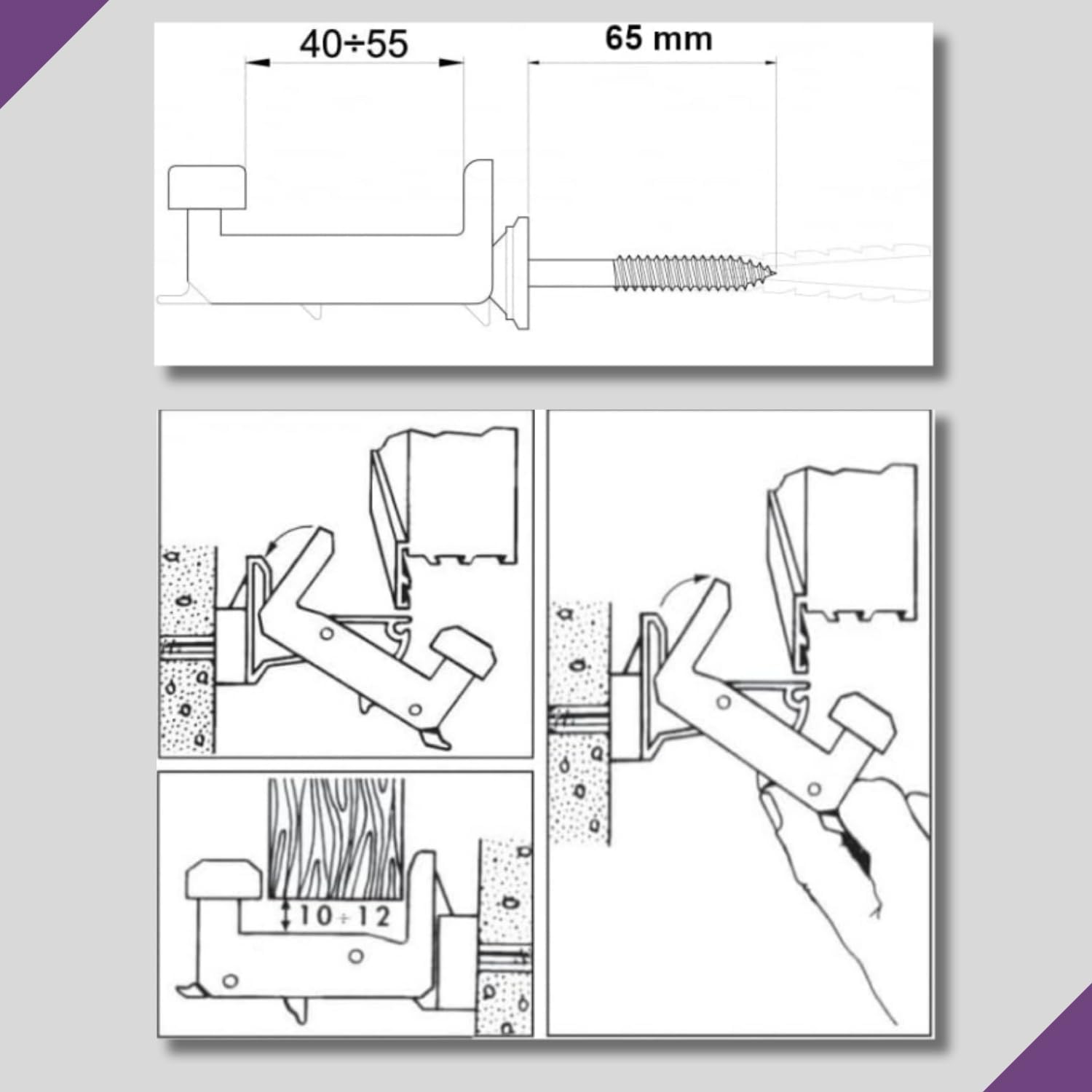 eacommerce - Ferma Imposte Regolabile, Kit 2 Pezzi Nero - immagine 5