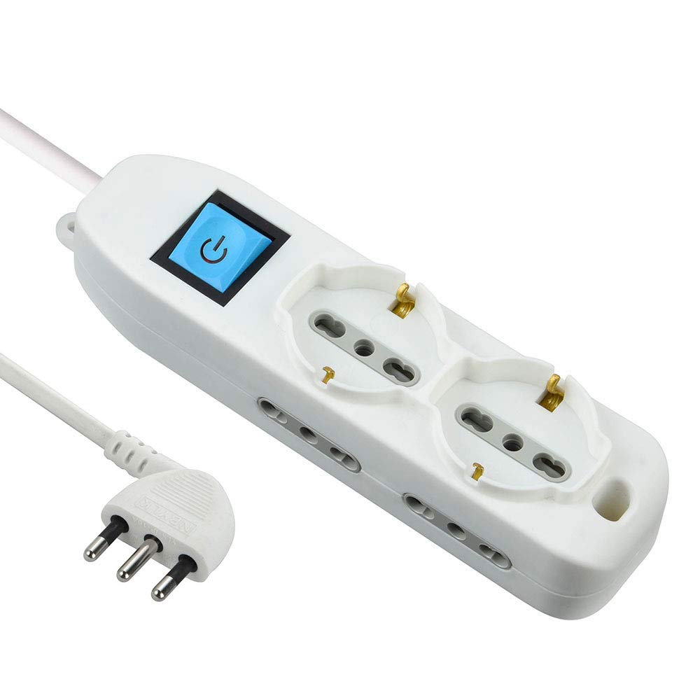 Electraline 62049 Multipresa 6 Posti 3M, Bianco