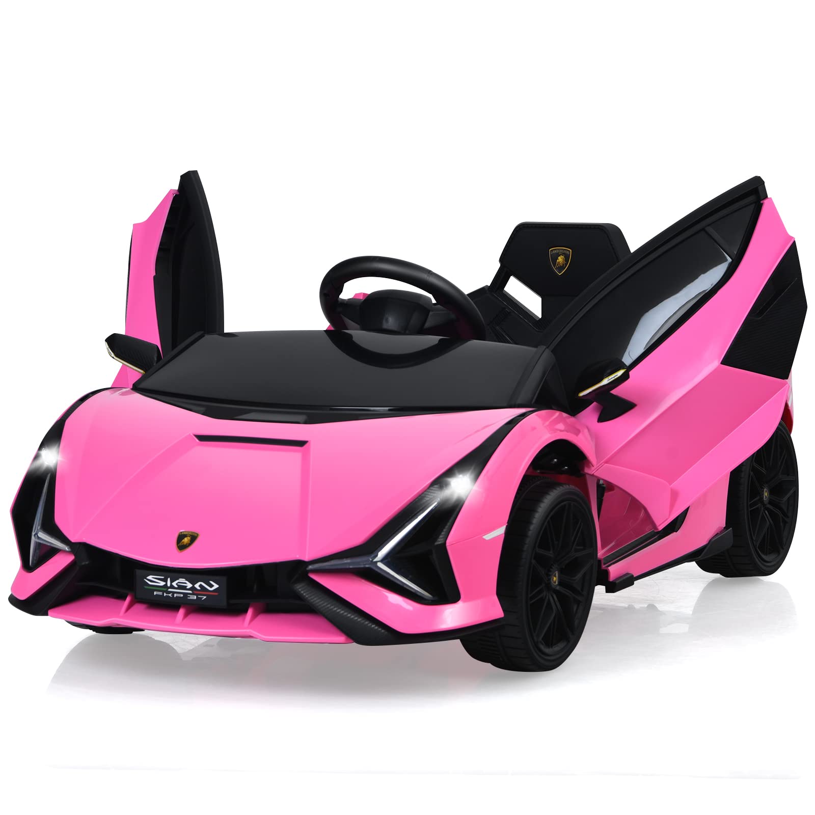 Goplus Auto Elettrica Lamborghini per Bambini, Rosa