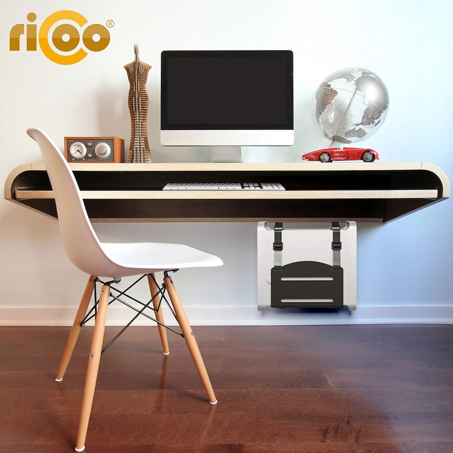 Ricoo Supporto PC Parete TRH07 per CPU Tower, Nero - immagine 4