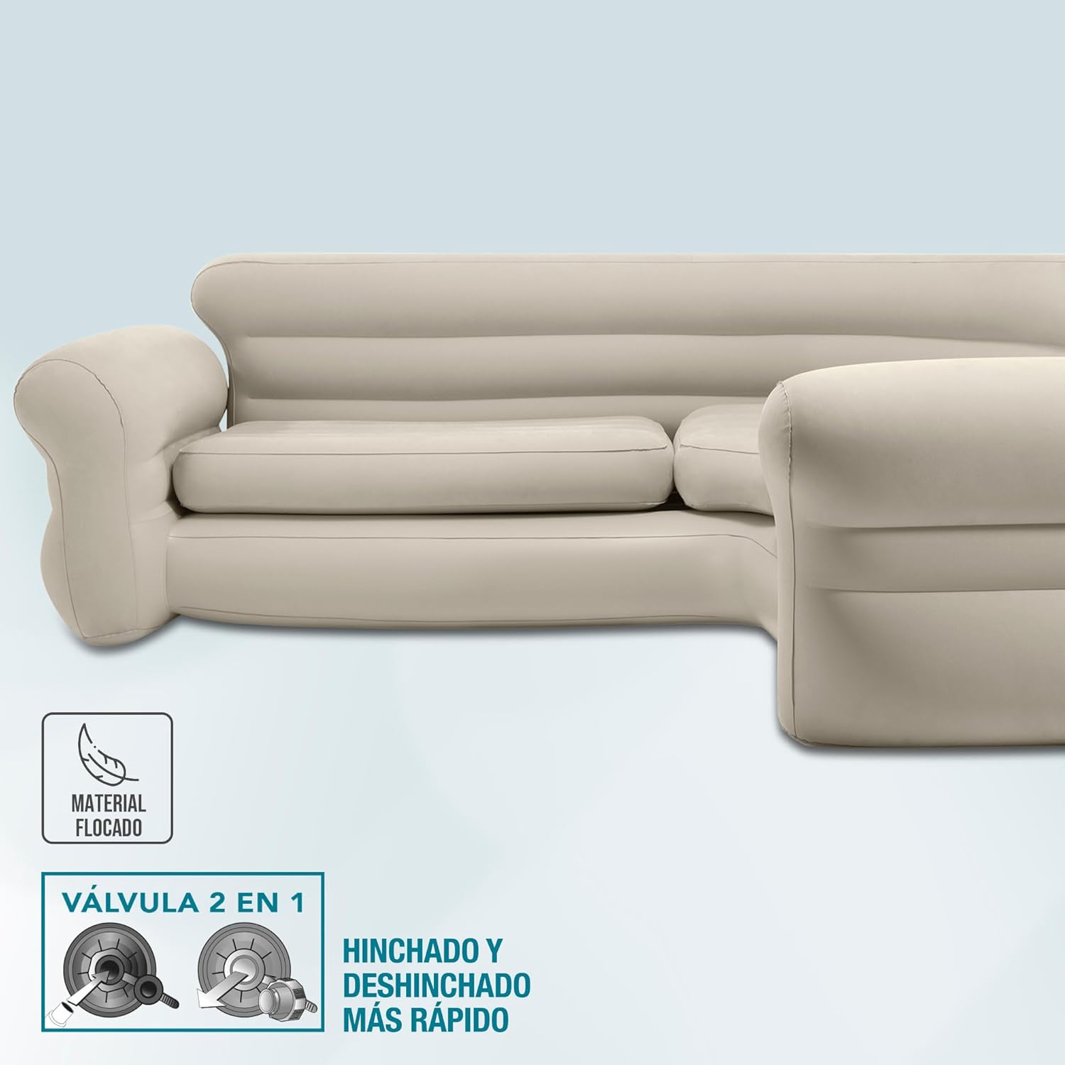 Intex 68575NP - Sofà Gonfiabile Angolare Beige - immagine 5